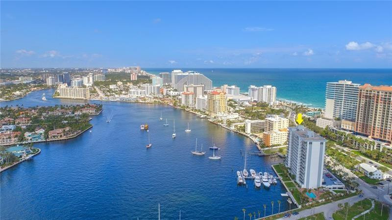 Location! Location! Location! VERY RARE  Corner  unit with private front balcony and a private Intercoastal side balcony . Only steps to the Pristine sands of Fort Lauderdale Beach, One Block off the World Famous Las Olas Blvd! This Luxury Condo has Stunning Direct Water views from your unit. Complex is directly on the Intercoastal Waterway,  Private deep water Marina with slips that can accommodate up to 65ft vessels. Boaters can enjoy no fixed bridges and only minutes to the Ocean outlet. This unit is a true must see ! Call today for your private showing in this Resort style community!