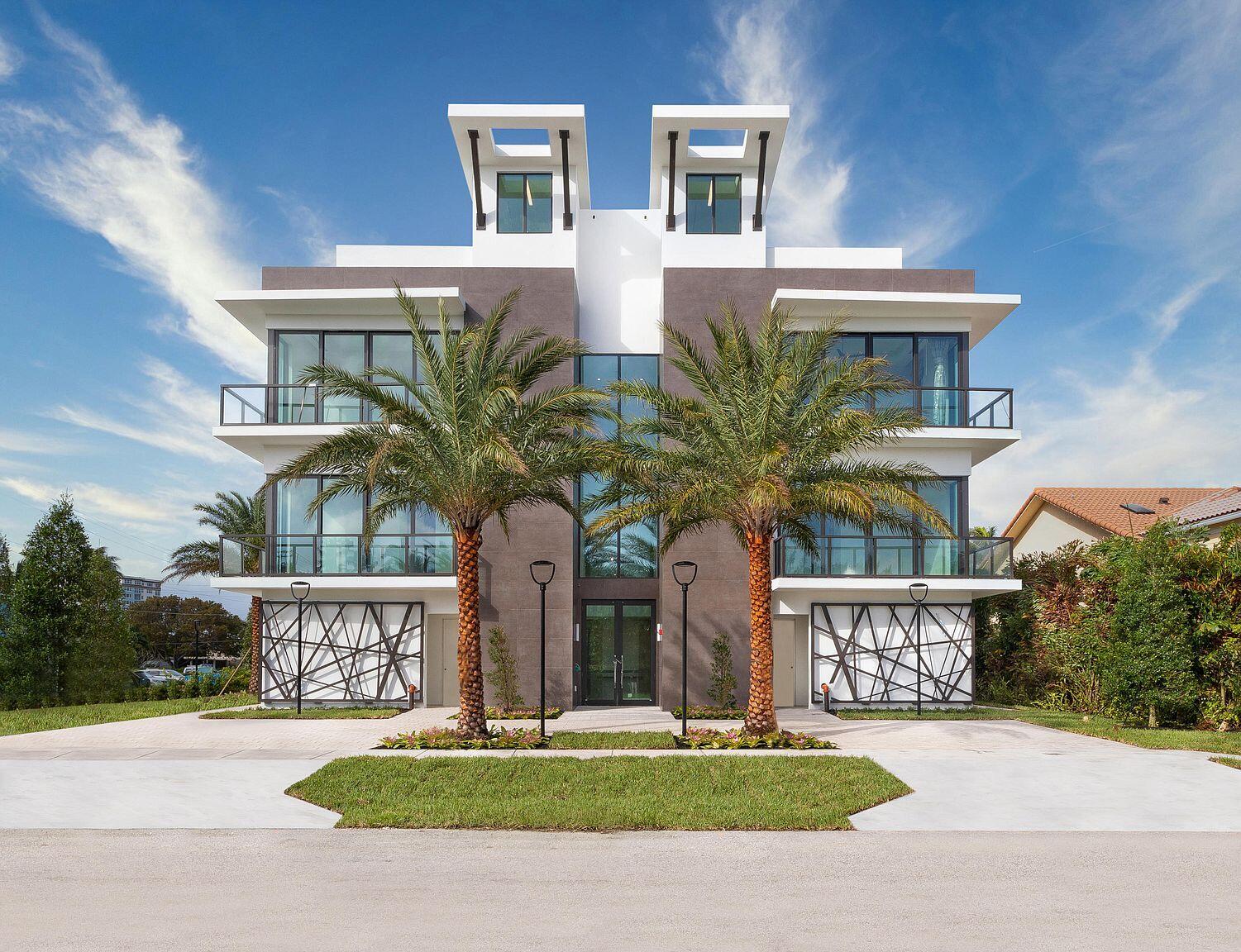 Property Under Contract Accepting back up offers. Effortless waterfront luxury awaits at Cove 4, the newest creation of acclaimed Seaside Builders, where wide cove-like Intracoastal waters provide the setting for just four single-level townhomes ideally located steps from the beach and a few blocks from exciting Atlantic Avenue. The condominium's relaxing outdoor lounge space, pool, and on-site boat slips bring an exclusive resort experience, with each residence also enjoying its own private rooftop terrace with spa and summer kitchen. Having private elevator access from the ground floor, which provides two garage spaces for every unit. This turnkey Unit is being offered Completely Furnished excluding artwork and a few exclusions.