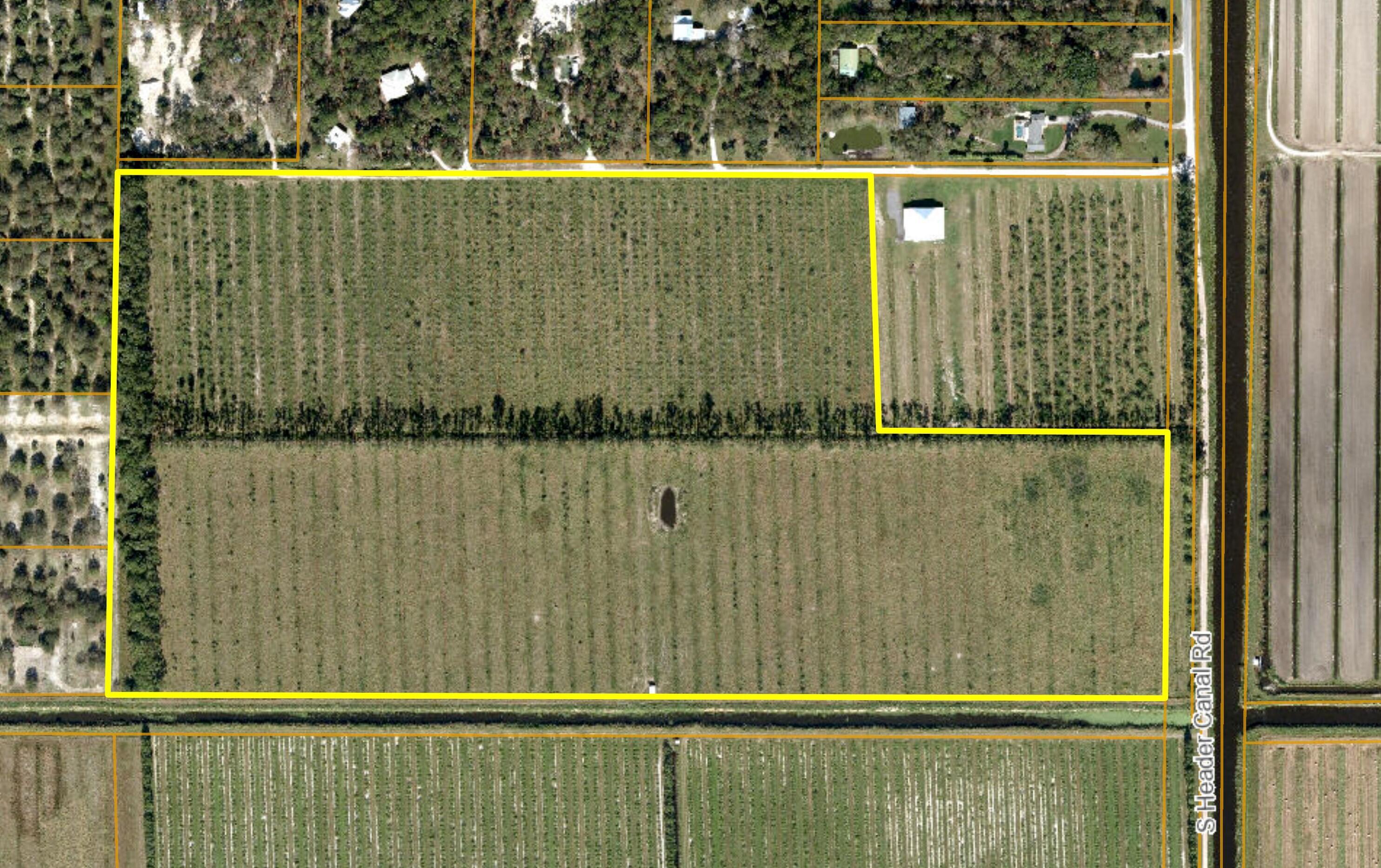 Former citrus grove. Currently has Ag-Exempt taxation for cattle grazing. Located in an area of nice homes on 5+ac lots, so could be utilized as a quiet & private country home site. This property has frontage on a dead-end road just 700ft from pavement and is only 10 minutes from town. Also has additional access from an easement at north side. St Lucie County is in the process of extending the Urban Services Boundary; current plan is to bring to Header Canal Rd. See BROCHURE for details.