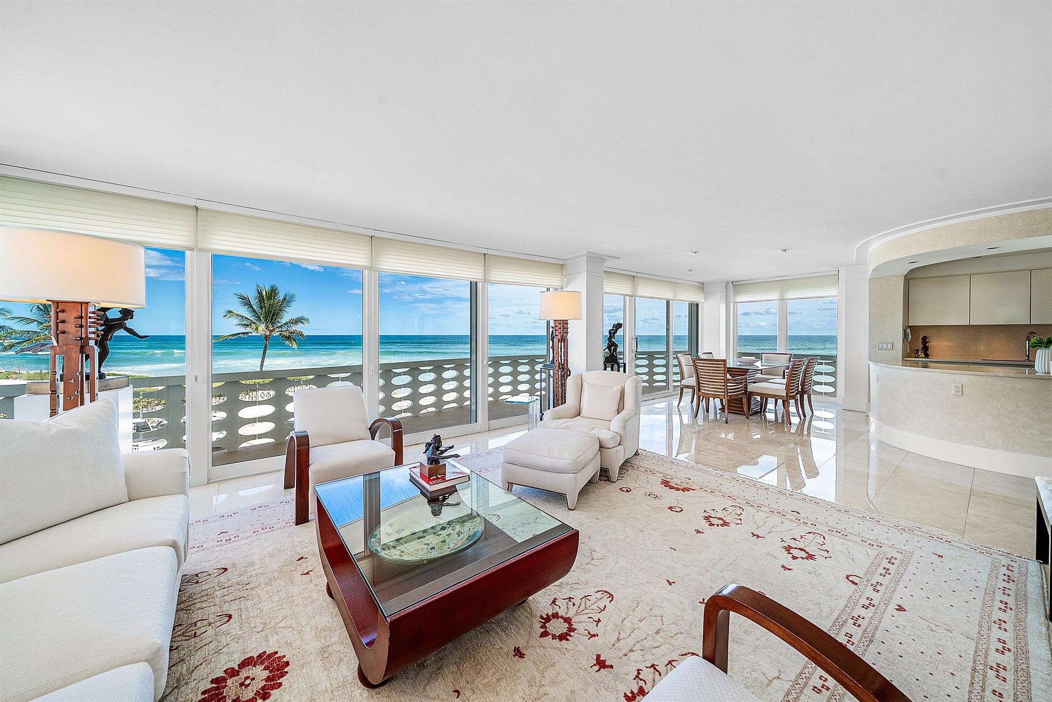 Step into Palm Beach perfection at the sought-after 100 Sun & Surf. This rarely available 3 bedroom, 2.5 bath (converts back to 3) oceanfront condominium captures the very essence of coastal sophistication -with sweeping views of the Atlantic, immaculate interiors appointed with high-end custom finishes, and five-star amenities that define effortless luxury. Set directly on the sand, services include 24/7 security, concierge, valet parking, fitness center, resort-like pool/spa with dedicated attendants, entertainment lounge, direct beach access and 2-car valeted garage. Near to upscale shopping, dining, lake trail, cultural activities and The Breakers Resort. An oceanfront cabana available separately, completing this exceptional offering.