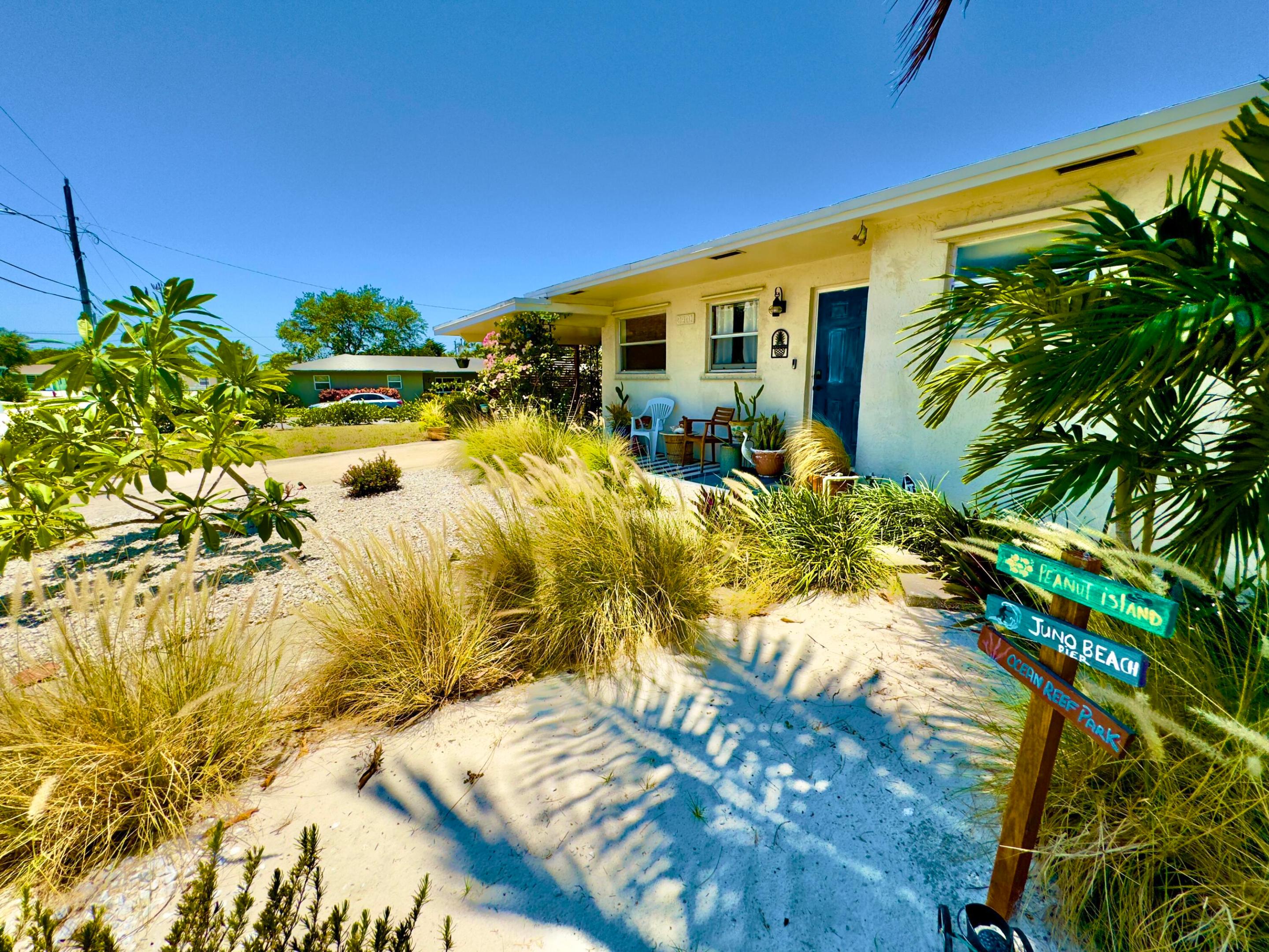 Rent The Crafty Mermaid, a charming, furnished 2BR/1BA in the West Palm Beach/ Riviera Beach corridor. This single family home is available for mid-term lease, 30-day minimum. Terrazzo floors, full kitchen, washer/dryer, dedicated workspace, fast WiFi, and private fenced yard- beach inspired. King bed in primary, queen plus 2 twins in second bedroom, sleeps 8. Private carport, smart lock entry, alarm system. Two kayaks included. Pet friendly. Minutes to Blue Heron Bridge, Singer Island beaches, Phil Foster Park, Port of Palm Beach, Cacti Park and Ballpark of the PB and downtown West Palm Beach. Easy access to PBI Airport, Brightline, area hospitals, and major commerce corridor. All furnishings included. Minutes from Palm Beach Gardens, Jupiter and Juno dog beach and our natural areas.  Furnished Home Near Blue Heron Bridge | West Palm Beach | 30+ Day Stays | Pet Friendly | Direct Book - excellent for those who love the beach, fishing, boating, nature areas, next to #1 dive area of Palm Beach for those who love diving and snorkeling, amazing central location to get to anywhere in Palm Beach county withing 10-20 min. Situated in one of Palm Beach County's busiest commercial zones, The Crafty Mermaid is surrounded by service industry businesses, contractors, trades, and logistics operations -- making it a natural fit for professionals on assignment who need a furnished home close to where the work is.