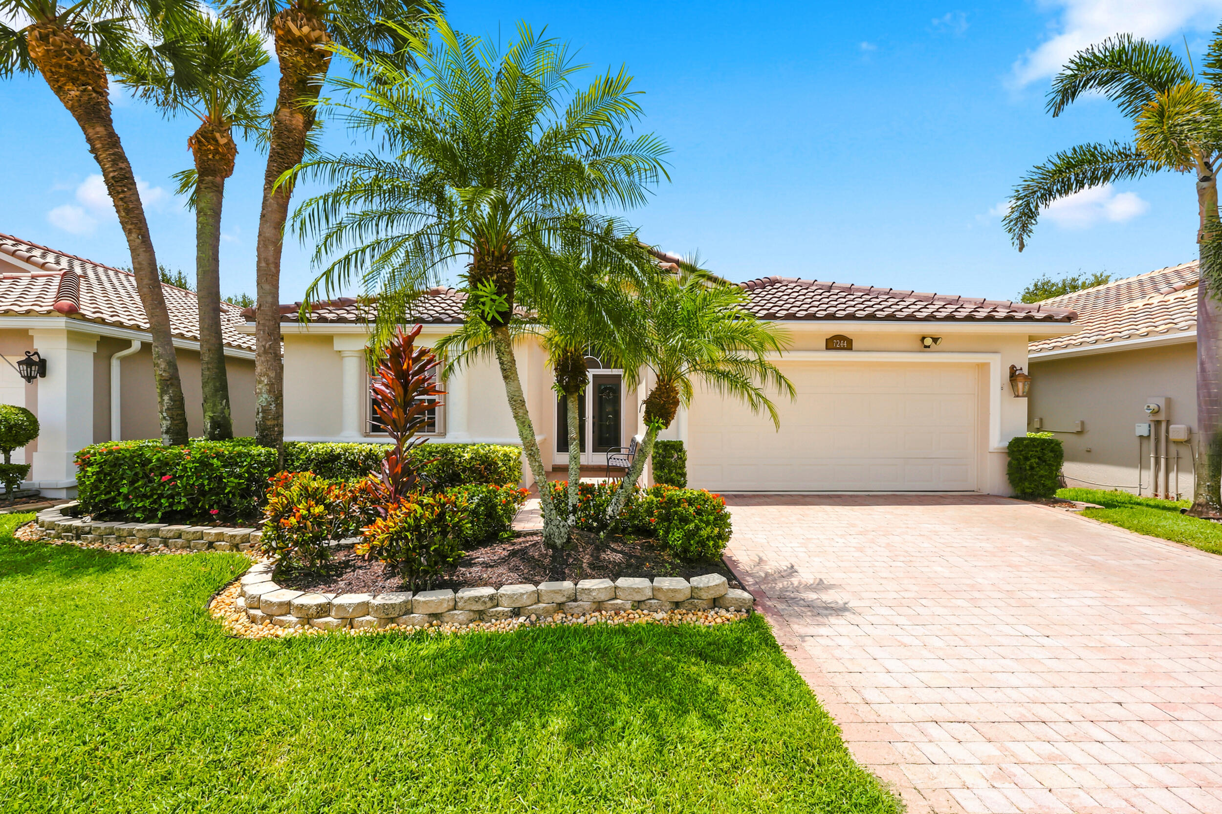 Beautifully maintained 3-bedroom, 2-bath home featuring a 2-car garage and a NEW ROOF. High ceilings and abundant natural light create an open, inviting atmosphere throughout. The formal living and dining rooms offer the perfect setting for entertaining, while the enclosed patio provides additional space to relax and enjoy year-round. Accordion shutters offer convenient hurricane protection. With a comfortable floor plan and pride of ownership throughout, this move-in-ready home is a must-see! Ponte Vecchio is an active 55+ community offering an exceptional lifestyle and endless activities. The newly renovated clubhouse features a resort-style pool and spa, state-of-the-art fitness center, billiards, card rooms, arts and crafts, and an entertainment stage showcasing outstanding performances. The BRAND-NEW SPORTS COMPLEX includes NEW pickleball courts with state-of- the- art cushioned and cool top surfaces. For those who enjoy tennis, the community also offers beautifully maintained courts for recreational and competitive play.  Golf enthusiasts will also enjoy the fully operational putting green and driving nets. Don't miss the opportunity to call this vibrant community home!
