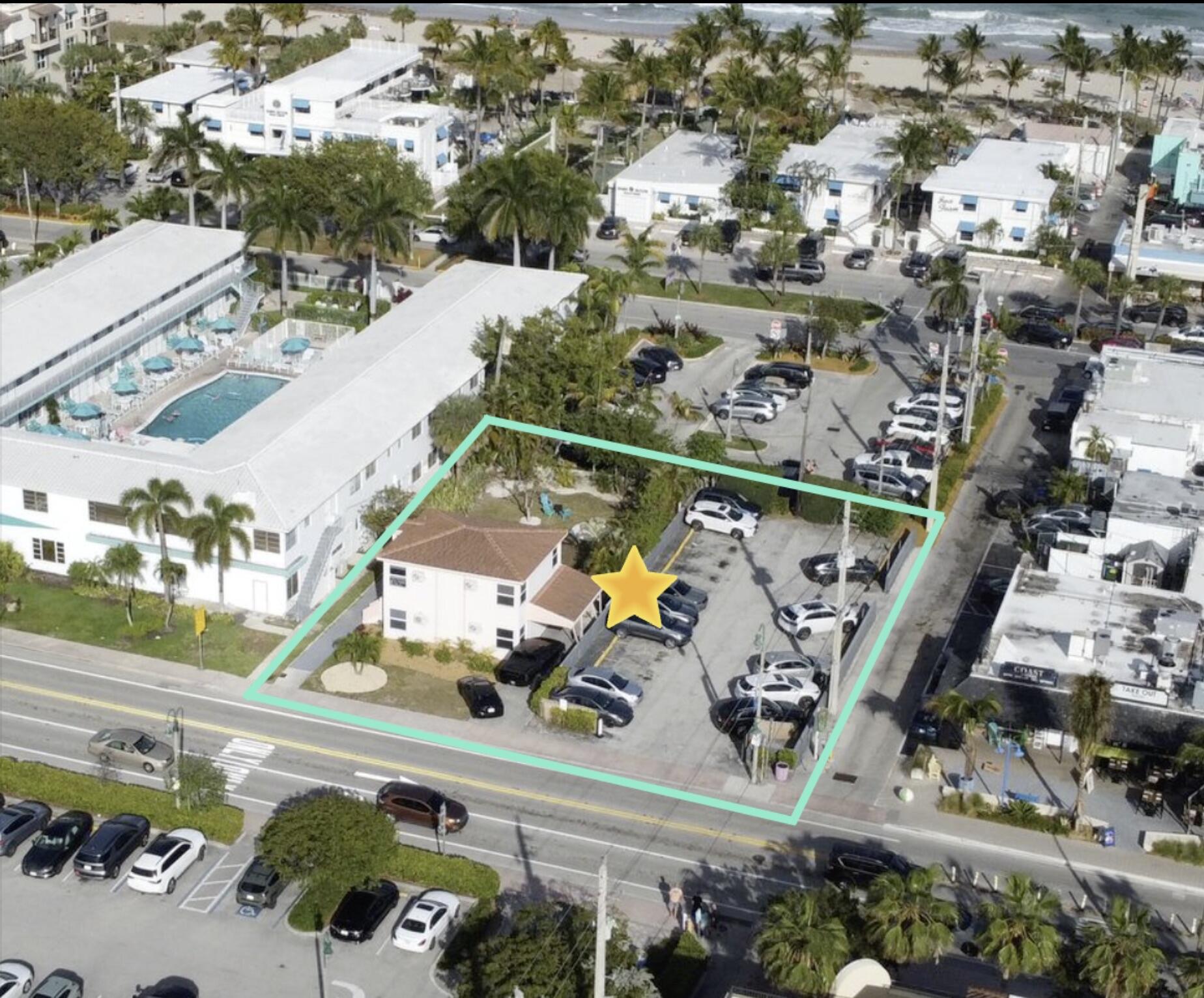 The property is located in the highly sought after community one block from the iconic Lauderdale By The Sea Anglin's Square just steps from the Beach Pier. The area is filled with retail, educational, marine, and tourist industries. Flexible and aggressive zoning allows for construction of a variety of projects, from high end market rate hospitality, to luxury condos or townhomes, encompassing up to 25 du/acre, allowing for the development of up to 30+ feet, with great lot coverage.