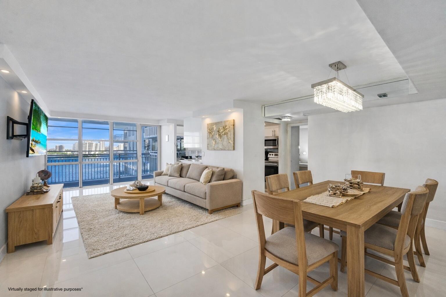 Rare opportunity to own a beautifully updated waterfront condo with one of the lowest HOA fees in Sunny Isles Beach. This bright and spacious unit features breathtaking bay views, a smart split-bedroom layout, an updated quartz kitchen with stainless steel appliances, renovated bathrooms, oversized walk-in closets, and floor-to-ceiling windows. Enjoy resort-style amenities including a newly renovated pool, fitness center, tennis courts, sauna, updated elevators, and renovated balconies. Just a short stroll to the beach and conveniently located near Aventura Mall, Bal Harbour Shops, fine dining, entertainment, parks, and multiple houses of worship. The perfect blend of location, lifestyle, and value. Currently vacant and move in ready!