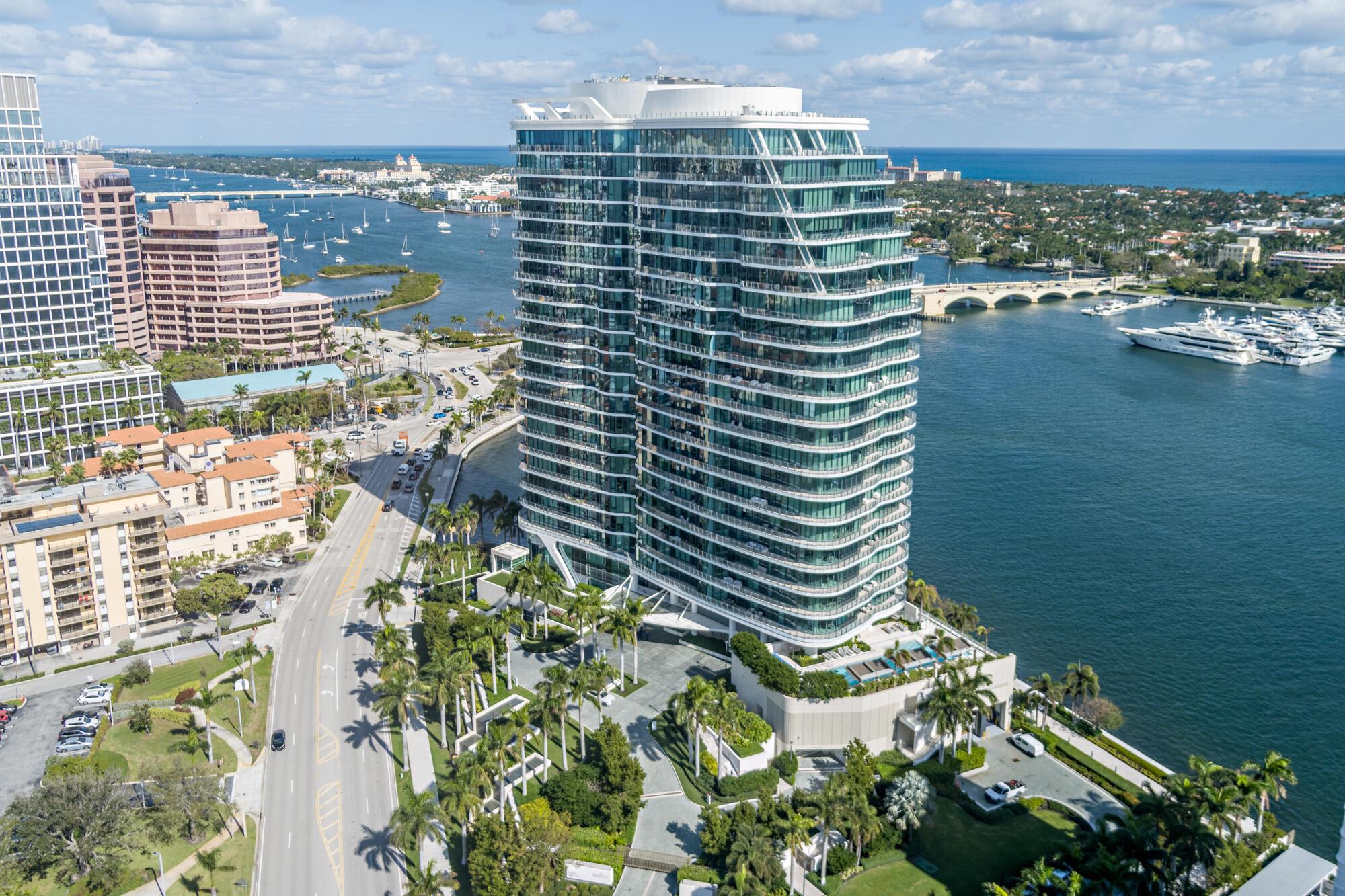 The coveted 04 Line at the Bristol is truly remarkable. As you enter this stunning high floor residence through a private foyer, you are greeted by breathtaking eastern and southern water views. This meticulously designed condominium features four bedrooms, five full bathrooms, and one half bath, seamlessly combining style and practicality. Created with sophistication in mind, this property boasts the finest finishes and top-tier upgrades and 10-ft ceilings throughout. It's an exceptional home in the sky. The Bristol is unparalleled when it comes to amenities in Palm Beach County, offering an array of five-star services and attention to detail. Amenities include a waterfront fitness center, men's and women's beauty salon, spas, steam rooms, saunas, and massage treatment rooms. Residents enjoy a 75-foot resort-style pool, indoor/outdoor Jacuzzis and the convenience of on-site professional concierge and front desk service. Additional features include a spacious outdoor entertainment terrace, a club lounge, a private dining area, a card room, a dog park, and a full-building generator for added peace of mind. This condominium includes two garage parking spaces and one valet space.