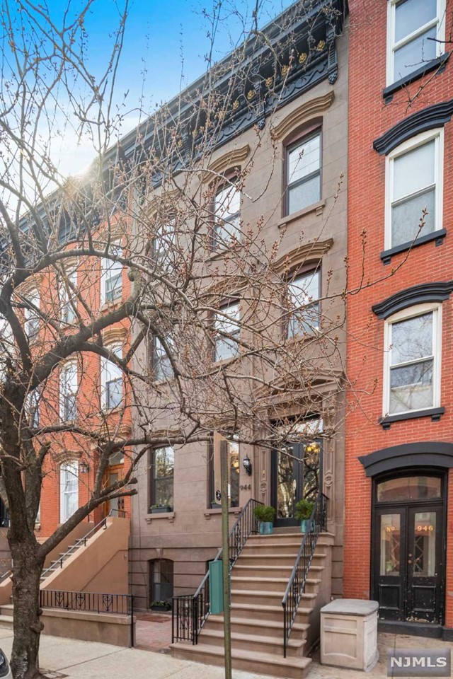 This gorgeous, large 5BR, 3BA Brownstone is in the ultimate desirable location of uptown Bloomfield St and boasts a 3 window-wide, light-filled home. Four full floors, house-length sub-basement and private designed yard. Exceptional renovation for today's modern living. Built-in bookcases, custom gourmet kitchen, Thermador fridge, Bosch and Viking stainless appliances, quartz countertops and large windows overlooking the garden. Garden level boasts a full bath and bedroom perfect for guest, nanny, or office with family room and French doors leading to the private yard. 3rd floor includes a master suite, walk-in closet, washer/dryer and an additional BR. Top floor includes 2 BR with Jack and Jill bath and spacious closets. Hardwood floors and large windows throughout. Two zone c/a/c, new exterior and cornice, two fully-renovated baths with warmed floors, wonderful living!