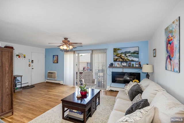 Move right into this spacious first floor 1 bedroom condo w/ LOW HOA fees (includes heat, water, parking, and landscaping). The open concept floor plan offers great flexibility and features a brand new fully renovated bathroom, updated kitchen with new stainless steel appliances, king size bedroom w/ ample closet space, hardwood floors throughout, and sliding glass doors to your private balcony...perfect for relaxing with a cup of coffee or your favorite book. You'll love this desirable pet friendly complex, with onsite laundry, professionally manicured grounds, and plenty of parking for you and your guests. Prime location in close proximity to beautiful Brookside Park, NYC transit, and one of Bloomfield's main strips for shopping and dining.