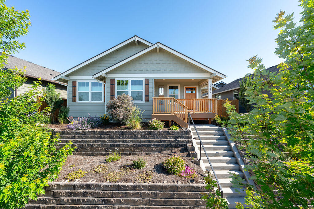 Beautiful Single-Level home with Mountains Views. Built in 2021, this 1,546 sqft, 3 Bdrms, 2 full baths, offers a bright, open floor plan with vaulted ceilings in the great room, built-in shelving, and an inviting flow into the spacious kitchen. Enjoy quartz countertops, white cabinetry and a large island with a SS sink. The pantry offers shelving for storage. A full suite of appliances including a French door refrigerator & washer-dryer. The Primary Suite features a barn entry into the  en-suite bath w/dual sinks, and walk-in closet. All bedrooms have blackout up/down blinds and new ceiling fans. Step outside to a beautifully landscaped, fully fenced backyard w/a paver patio & Gazebo - perfect for entertaining! Front & back yards include sprinklers or drip systems. The 2-car garage offers overhead storage racks and attic flooring for extra storage.  Take in the stunning views of Mt. Jefferson, Smith Rock, and the Eastern Buttes from your private retreat! Come make this home yours!!