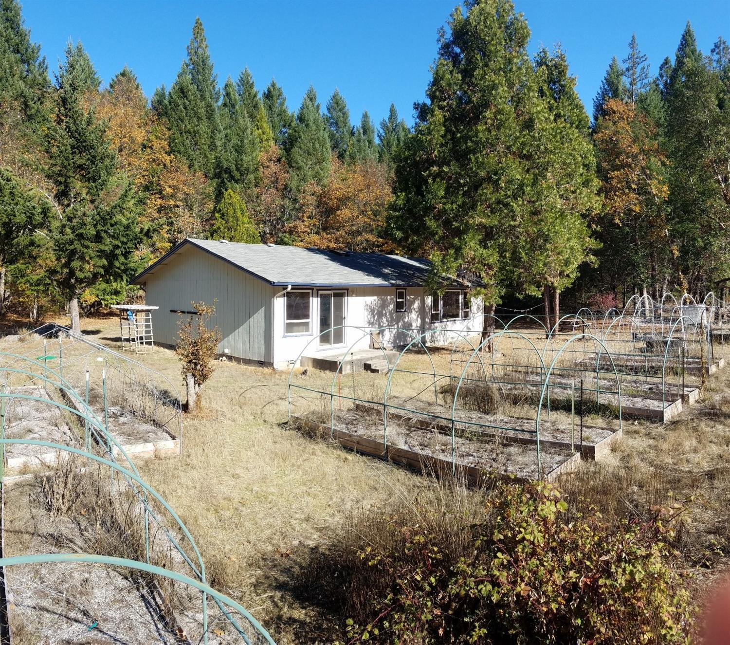 A Gardener's paradise with a cleared half acre South of the house and over 100 yards of premium soil bought in. The finished garage is an additional 500 sqft processing room with 220V power, water, and fully insulated 6 inch walls.