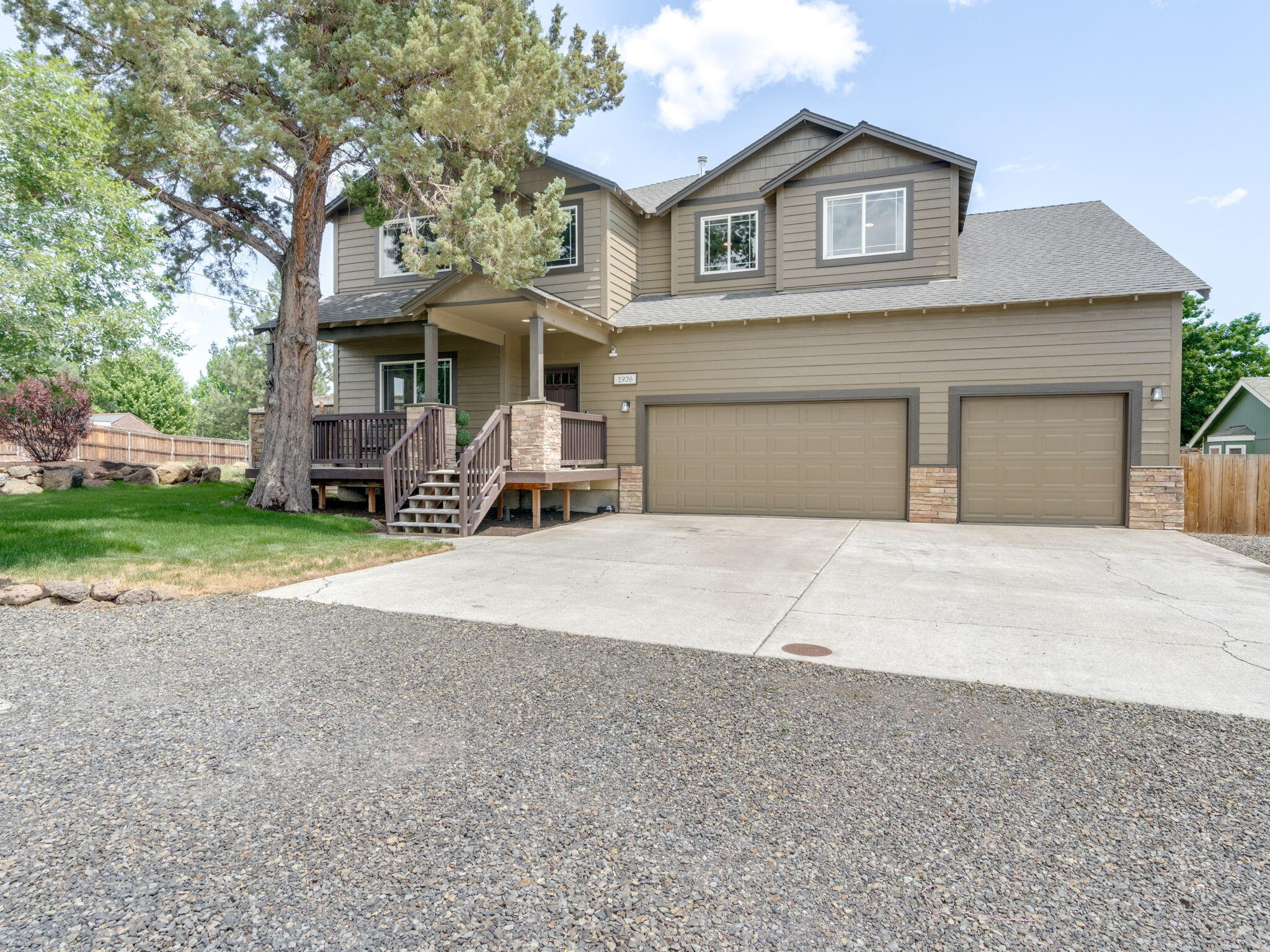 Stunning custom-built home on a spacious corner lot in a prime Redmond location! Built in 2007, this 5 bed, 3.5 bath, 3,347 sq ft beauty features a large office, upstairs great room, huge pantry, central vacuum & a cozy fireplace in the living room. The primary suite is a true retreat with a sauna, spa tub, dual shower heads & massive walk-in closets. Enjoy solar panels, turf & cement pads in the backyard, surround sound (inside & out), a spacious deck, refinished cabinets & newer stainless appliances. Bedroom & full bath on the main for multigenerational living, plus a 3-car garage & tons of storage. Close to shopping, food carts, downtown Redmond, & an easy drive to Bend, Sisters, Madras, Mt. Hood & Crooked River. Just minutes from the Expo Center & airport. Too many features to list—reach out for more info!