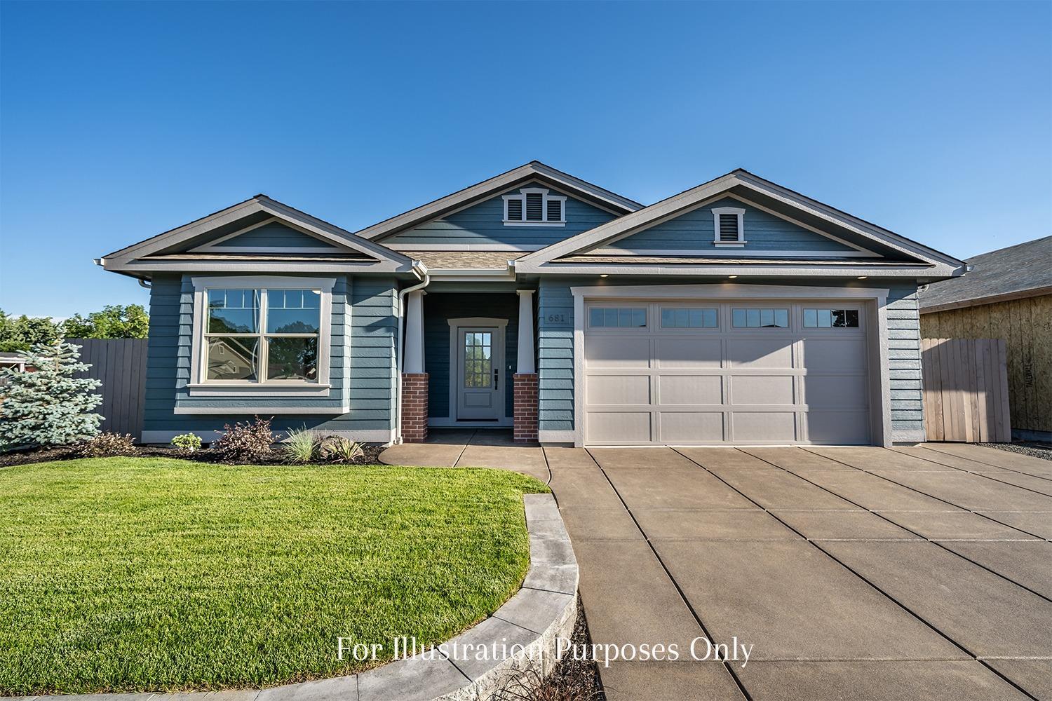 Come home to Craftsmanship, quality built by Foursquare Homes. The Cascade floorplan; 4 bed 2 bath 1,713sqft single level home featuring engineered hardwood floors throughout the open living spaces, master & 4th bedroom. Attention to detail w/ designer features including paint & stain grade cabinetry, quartzite counters, tile backsplash, under cab lighting, 9ft walls, custom ceiling details & lighting, tile shower in master w/ glass enclosure & accent niche, tile surround in guest bath, oil-rubbed bronze hardware & upgraded exterior siding. Entertainers kitchen w/ abundant cabinetry, island w/ pull out trash & recycle, SS appliances, 5 burner gas range, pantry w/ barn door. Craftsman doors & finish trim, ample storage w/ custom closet packs. Oversized finished garage w/ 8ft door & pull-down attic ladder w/ storage room above. All in an established setting with mountain views. Fenced & landscaped; nice sized backyard, sprinklers, covered patio w/ gas BBQ stub.