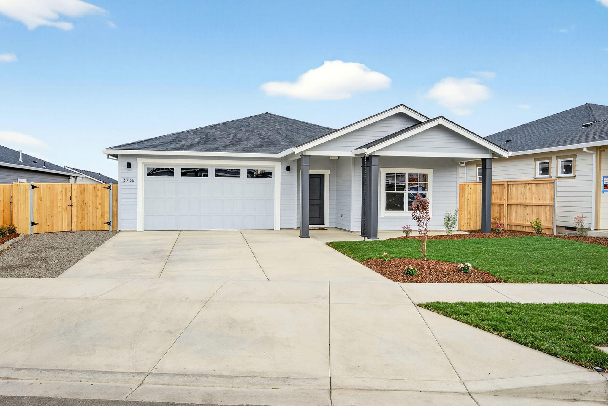 OPEN HOUSE SATURDAY JAN 10th 1:00 - 4:00pm & SUNDAY JAN 11th 1:00 - 4:00pm.
 Built in 2025 in a beautiful country setting in Medford area with views of surrounding mountains nearby! An exceptional quality builder that we've grown to love in the valley throughout the years is what you get when you purchase a home built by Pac Trend Homes. A Stunning craftsman styled home with approximately 1673 sq ft, 3 bedrooms, 2 full baths. Features an open kitchen with beautiful granite counters, including high end light fixtures and stone fireplace. Custom cabinets are birch and alder with the highest quality in the industry.  Luxury vinyl plank flooring in the entry, kitchen, living room, hallways and bedrooms.  Bathrooms and laundry include tile flooring.  Professional landscaping in front and back round out this house. Estimated completion date November 2025. Other lot and home packages are available. Listing agent is related to seller. Pictures are for illustration purposes only.