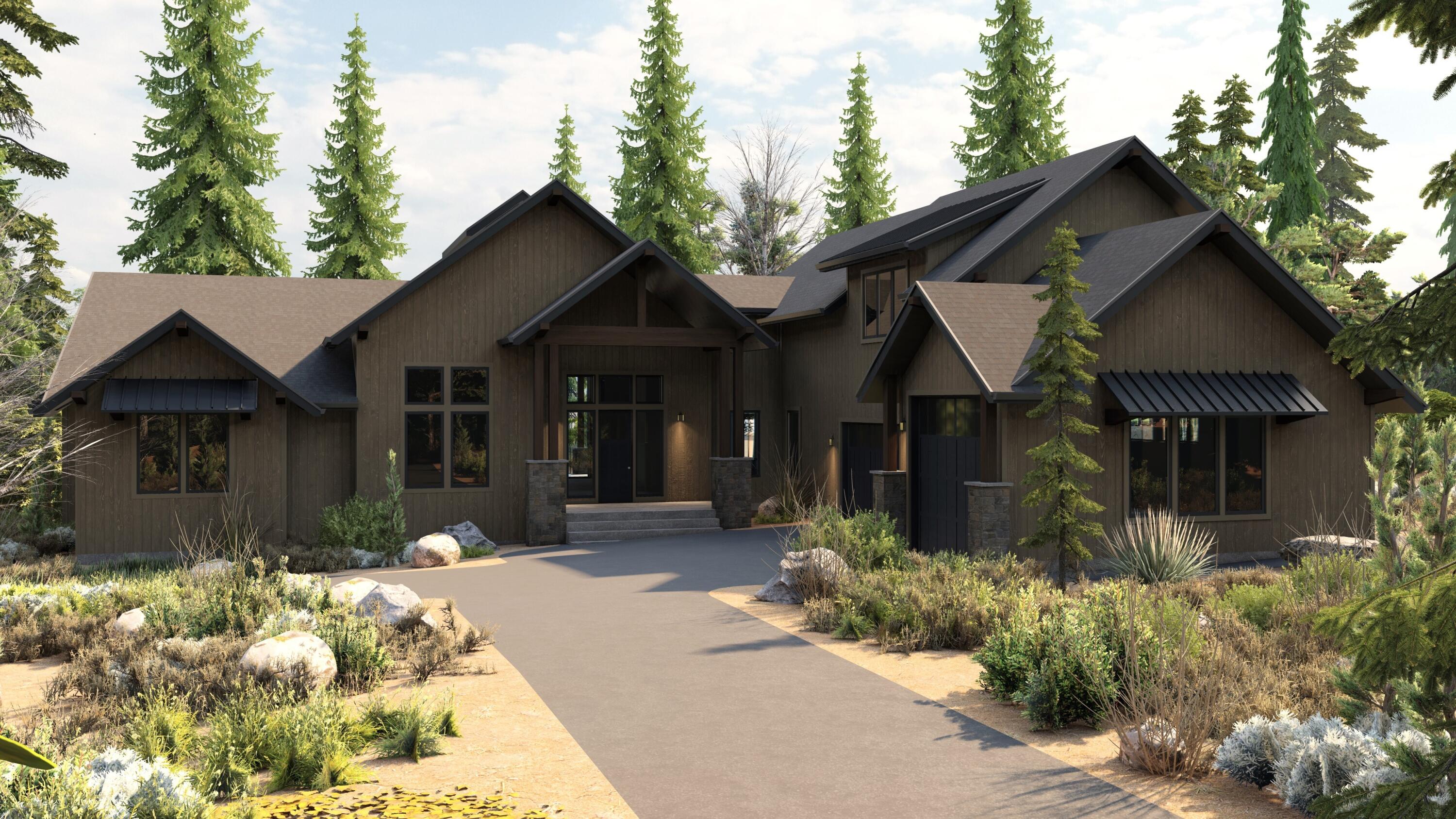Nestled in the heart of Caldera Springs, this 5-bedroom home built by Stonebridge Homes NW seamlessly blends contemporary and northwest styles for a timeless and luxurious feel. This 3,857 SF residence is thoughtfully designed with premium features and a floor plan that make this home ideal for everyday living or as a desirable vacation rental. The kitchen features custom stained knotty alder cabinetry, a large quartz island, and Jenn-Air appliances. On the main level, enjoy the primary suite with access to outdoor living space with trex decking. Two additional en-suites on the other side of the great room and a flex-room/den with double doors, suitable for an office. Double door sliders in the great room take you to a west-facing covered patio, perfect for entertaining and Central Oregon sunsets. Upstairs, you'll find 2 bedrooms and a full bath, ideal for use as a spacious bonus or bunk room.  Owners enjoy access to an exclusive suite of amenities in Caldera Springs