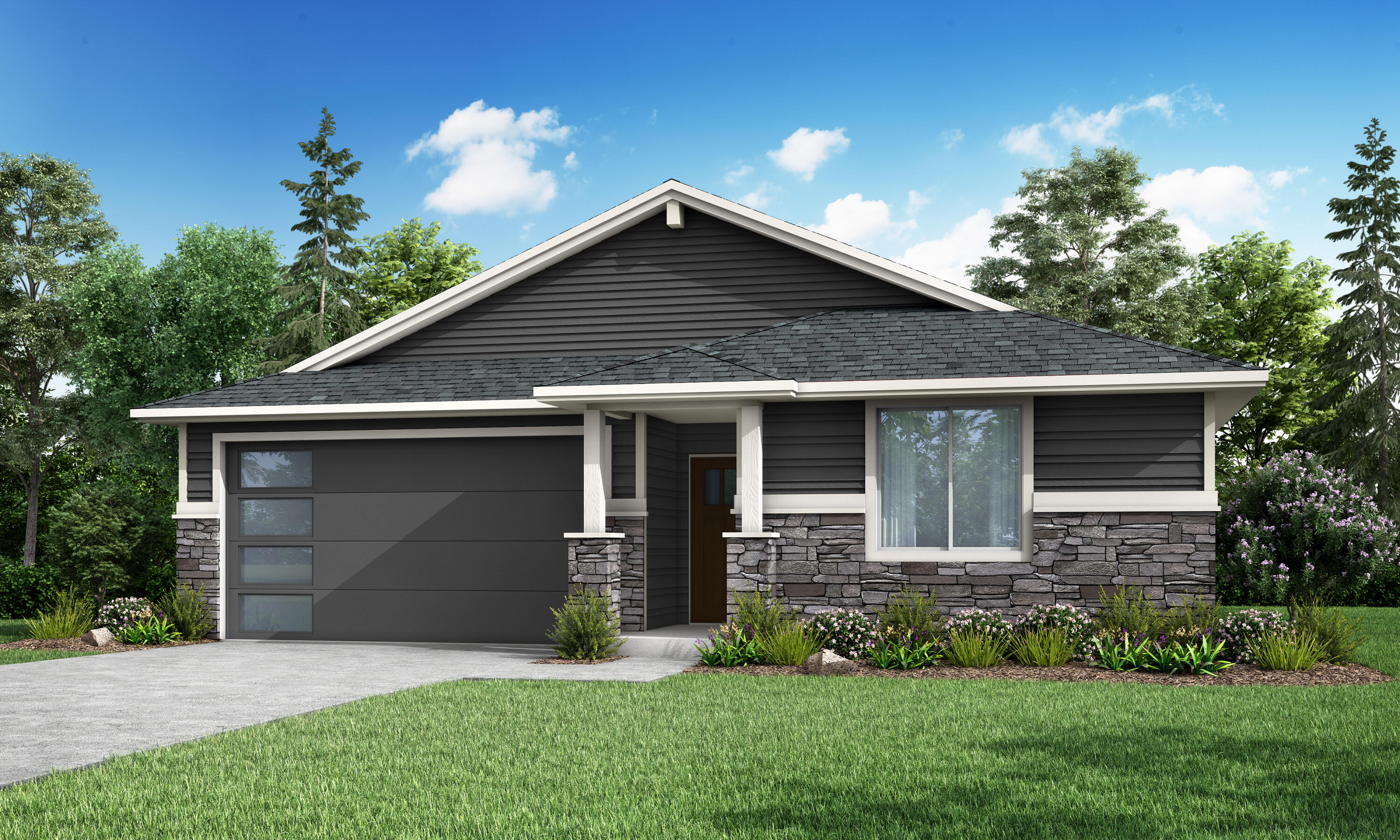 New construction in the desirable Eagle Point Golf Community! Live comfortably in this 1,930 square foot home with three full bedrooms, three full bathrooms, a guest suite and powder room. Enjoy single level living with this spacious layout whether it is enjoying a delicious meal in your dining nook with plenty of windows letting in natural light or relaxing after a long day in your open great room. Enjoy your large stand up shower or soak away your stress in the separate bathtub. Two extra bedrooms share privacy and a Jack and Jill bathroom as they are located across the home from the master bedroom in their own hallway. Floor plans are computer generated and actual construction may vary. Please check in with onsite agent. Home under construction, estimated completion date: February, 2026