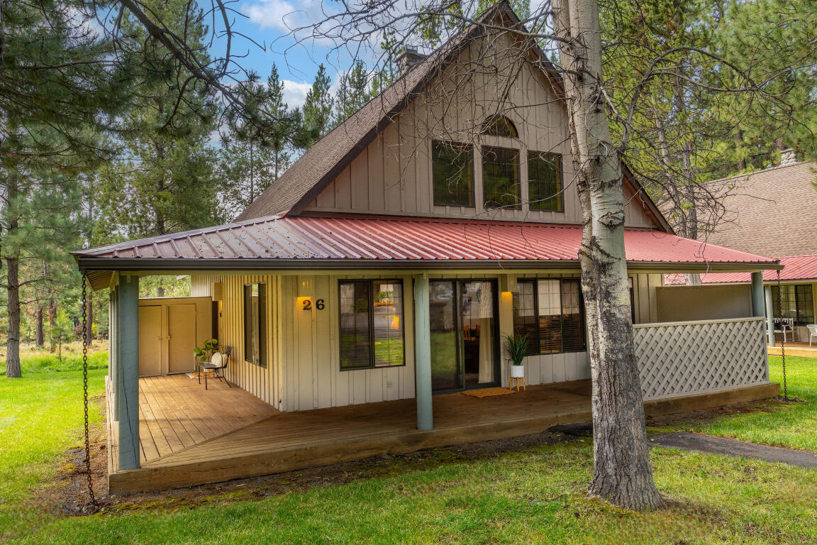 Discover the ultimate getaway in this charming Sunriver cabin! This immaculate, well maintained, 3 bedroom, 2 bath home is all about fun and relaxation. Gather around the river rock facade gas fireplace in the sunshine streamed great room or step onto the wraparound porch and soak in the fresh mountain air. With access to a private neighborhood pool, miles of scenic trails, golf, pickleball, shops, and restaurants, every day feels like vacation. Hit the Deschutes River for paddling, explore the Village, or head just 20 minutes to Mt. Bachelor for epic recreational opportunities or journey out to try one of Central Oregon's many notable craft breweries or culinary delights. Recent upgrades make this cabin stylish and comfy, plus the HOA takes care of exterior maintenance, snow is plowed to your door, and a new fire station adjacent to the community adds peace of mind. Pack your gear and start making memories--create your Sunriver legacy!