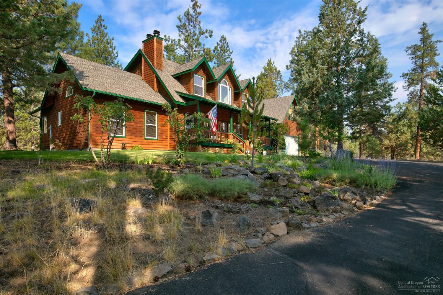 Imagine living on nearly 10 acres, just ten minutes from downtown Bend, and one mile to Shevlin Park. It is rare a property like this comes on the market-main level master with a flex room attached for an office or exercise room, two large bedrooms upstairs, beautiful river rock fireplaces in the great room and master, in addition to incredible light throughout the entire house. Better yet, there is an apartment over the garage, a two stall barn and total privacy with room to roam. New heat pump/furnace, newly stained and ready for a new family!