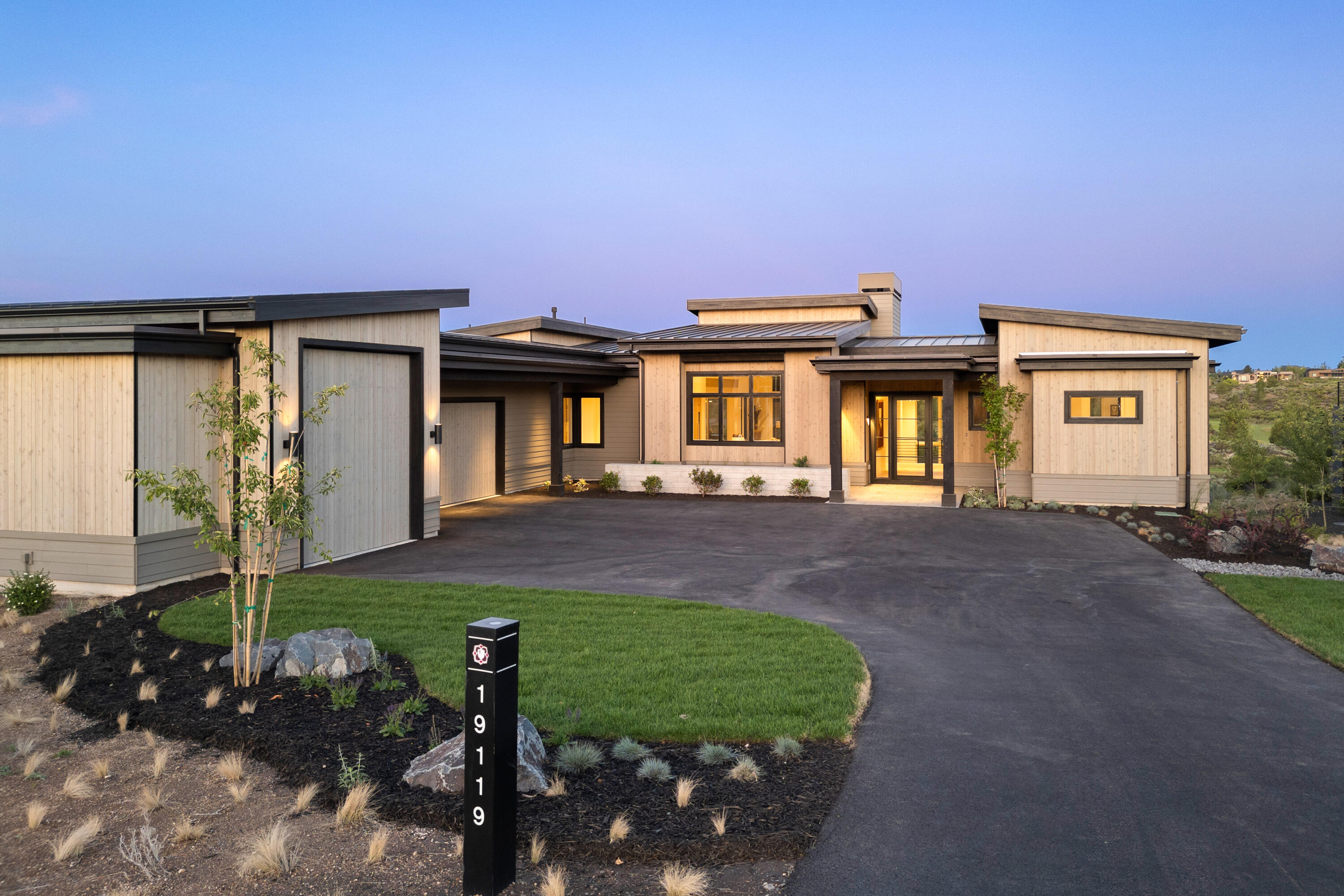 Arrowood's penultimate new construction offering in Tartan Druim is finished and available! Situated on a .61-acre premier Tetherow homesite toward the end of the gated cul-de-sac, this prestigious 4,947 sf home is stunning. Featuring a dream kitchen and vaulted great room designed to entertain, 4 luxurious bedroom suites, office, and bonus room with wet-bar. The kitchen is outfitted with a 48'' gas range, 2 dishwashers, huge kitchen island, ample cabinetry, and 78'' paneled refrigerator, freezer & wine fridge. Enjoy extraordinary views from the covered deck & prepare meals on the built in Blackstone Grill. Primary suite amenities include a private deck, open bath w/separate vanities, soaking tub, second laundry room & massive closet. Outside the lower-level bonus enjoy a covered patio, built in gas firepit & views. Incredible location close to schools, shopping, and outdoor recreation & direct access to Phil's Trail. Tetherow amenities include pools, fitness, social activities & more!