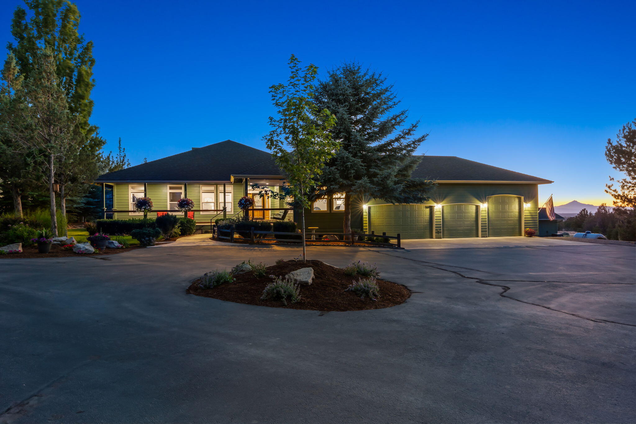 Come discover this stunning home perfectly situated on 5 acres luxury living w/ resort amenities. Enter into this stunning  privately gated fully fenced oasis w/ extensive landscaping, sprinklers & jaw dropping Cascade Mtn vws, breath taking sunsets, w/ room for indoor & outdoor entertainment, 2,703sqft 3 beds, 3 full bath, private primary suite plus a  guest suite, top to bottom renovations. Chef style kitchen, ftrs granite counter tops, pantry, island, eating bar, kitchen nook, & a formal dinning room, wine cooling fridge w/wet bar, featuring new rock FP w/ beautiful juniper mantel. Private primary suite w/ breath taking views, boost a soaking tub, double vanity, walk in shower w/ large walk in closet, door to a massive new deck w/ extensive outdoor entertainment.Enjoy the  lavish outdoor heated pool w/ cabana, pool house comes with a private half bath.