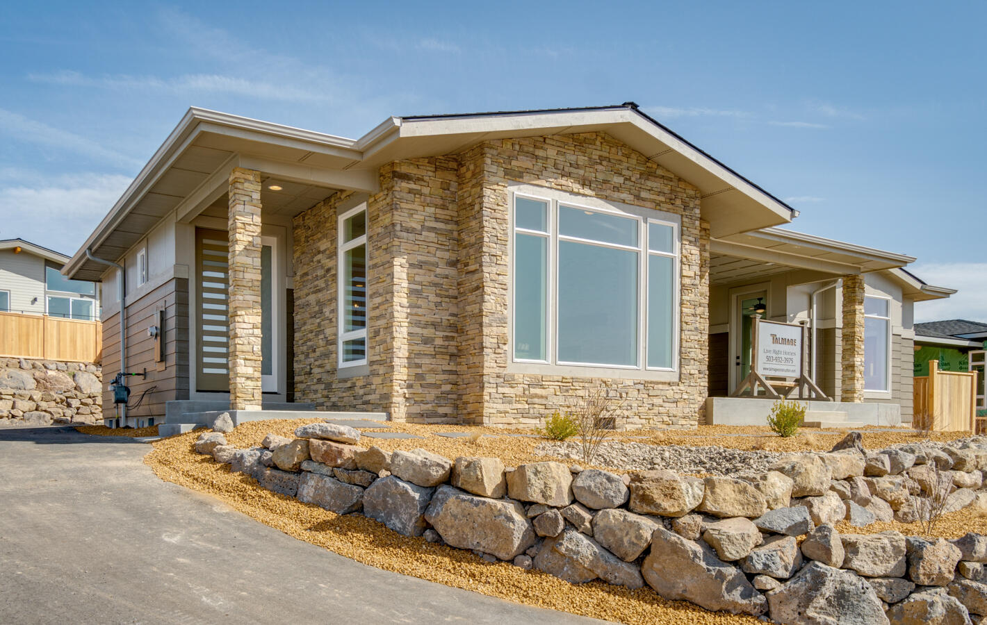 Beautiful new home by Talmage Construction has it all. This 3 bedroom, 3.5 bathroom home features a beautiful In-Law Suite which is perfect for multi generational living, an in home caregiver or rental. The attached Suite with private entrance offers a large bedroom area, full bathroom, stackable washer and dryer hookups, living space and fully equipped kitchen. Enjoy Cascade Mountain views from the kitchen, living room, dining area, covered deck and master bedroom. The primary bedroom has direct access to the outdoor living space which also shares a double sided fireplace with the living room. Lovely master bathroom has a tiled shower, soaking tub, double vanity and large walk in closet. You will love the stainless steel kitchen appliances, large island, quartz countertops and extensive pantry. Last but not least is the roomy 860 sf 3 car garage. Come make this wonderful house your home.