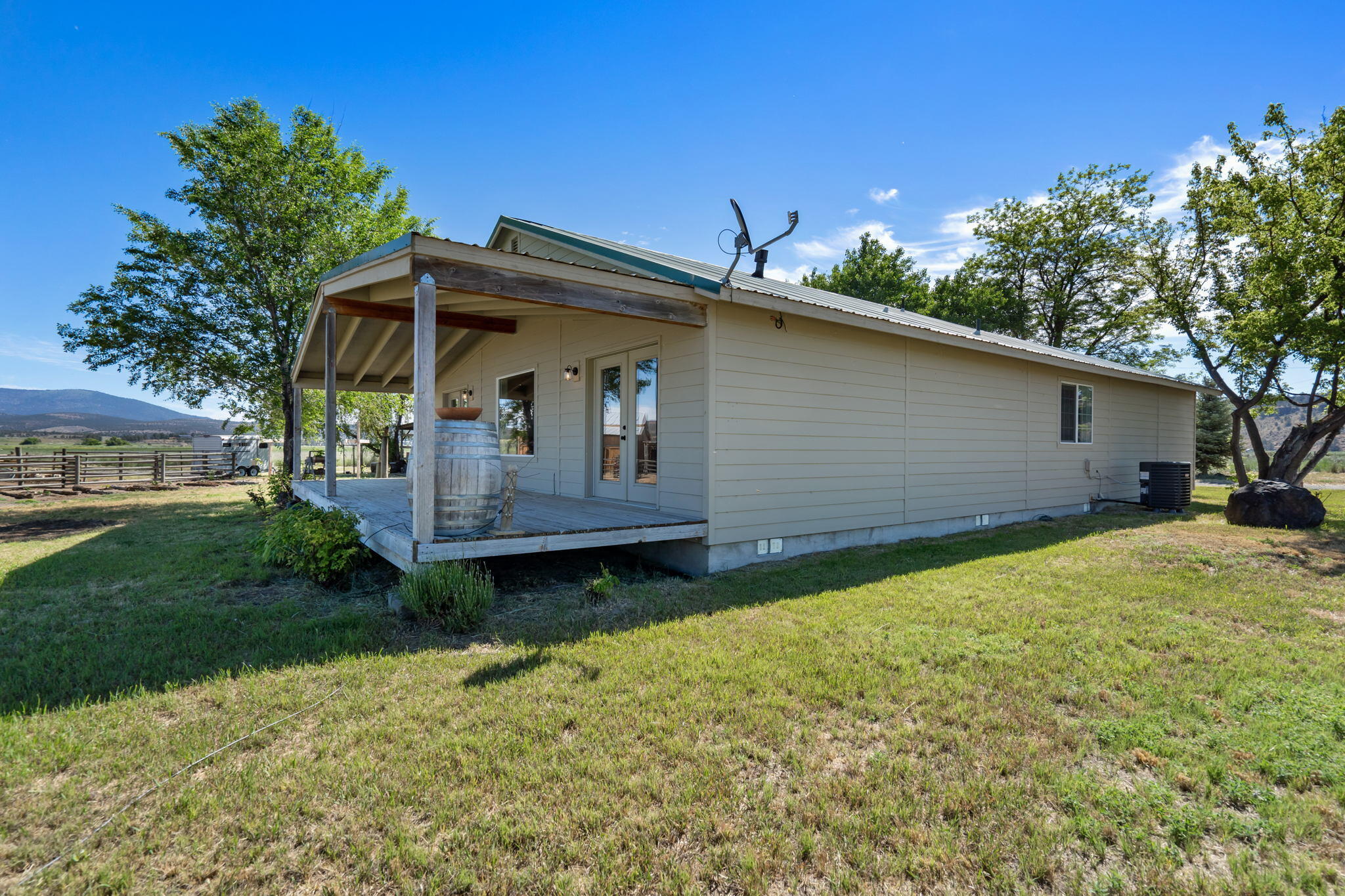 A very unique 95 ac horse property with .8 mile of Crooked River water frontage with 42.5 ac water rights pumped straight from the Crooked River by a 20 hp pump.  Water is distributed by wheel lines, flood, and K-pods.  The 1324 sqft home was completely renovated in 2021.  Spectacular Cascade Mtn views from the home and anywhere on the property.  There is a 2 stall 1700 sqft barn with turnouts, automatic waterers, and corrals.  There is a 4800 sqft hay barn.  The property is partially perimeter fenced with some cross fencing.  There is great fishing and hunting out your back door on the Crooked River.  Fish species are red band trout, steelhead, and salmon.  There is outstanding duck hunting in the winter on Crooked River and the designated 16 ac wetlands on this property.  The property is home to a diverse bird population that includes Bald Eagles, Red Tailed Hawks, and Blue Herons, as well as, a variety of smaller birds.  Dreaming of horse property w/fishing & hunting, this is it!
