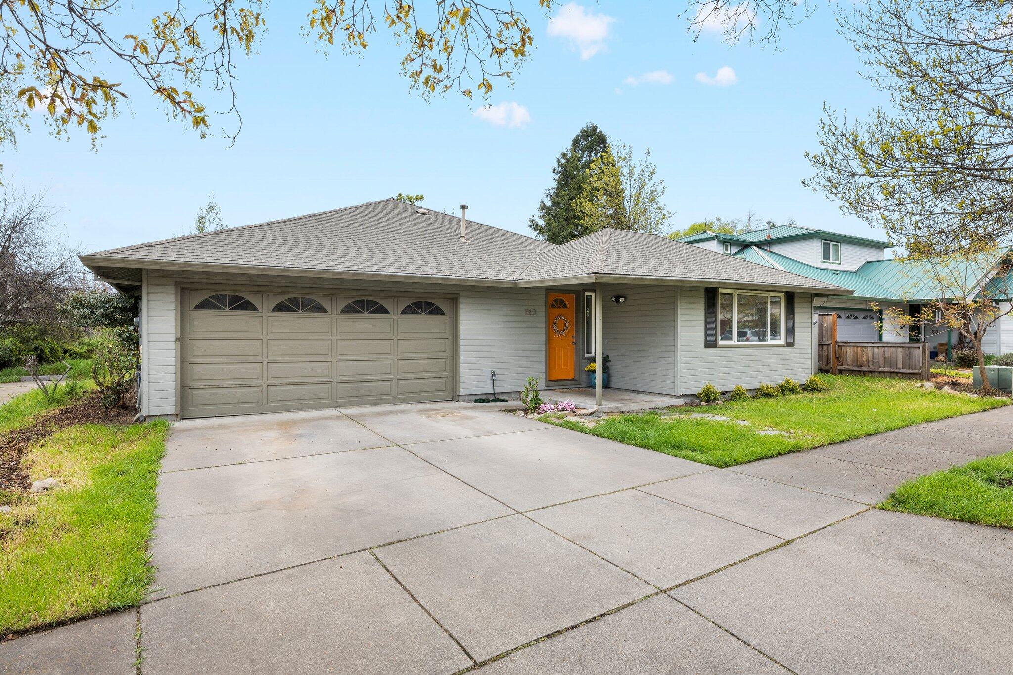 Great Ashland neighborhood for this cheerful and inviting single level home with new upgrades! Millpond area is a community of well-kept homes convenient to schools, Grower's Market and the bike path. You will love the lovely natural creek-side setting. The expansive decking is a great place to unwind and it overlooks the tranquil creek and large grassy areas surrounded by mature trees. Brand new interior paint, stylish new designer flooring, upgraded lighting and plumbing fixtures and new appliances. Loads of interior light throughout the open main living areas. Nice features include the large windows, tray ceiling, floor plan with nice separation for the sleeping quarters and beautiful outdoor spaces. Nice sized primary suite with walk in closet and bath with dual sinks and nice shower. 2 additional bedrooms and 2nd full bath. Laundry closet with hookups. Double car attached garage. Close to 40-acre North Mountain Park. Sweet home!