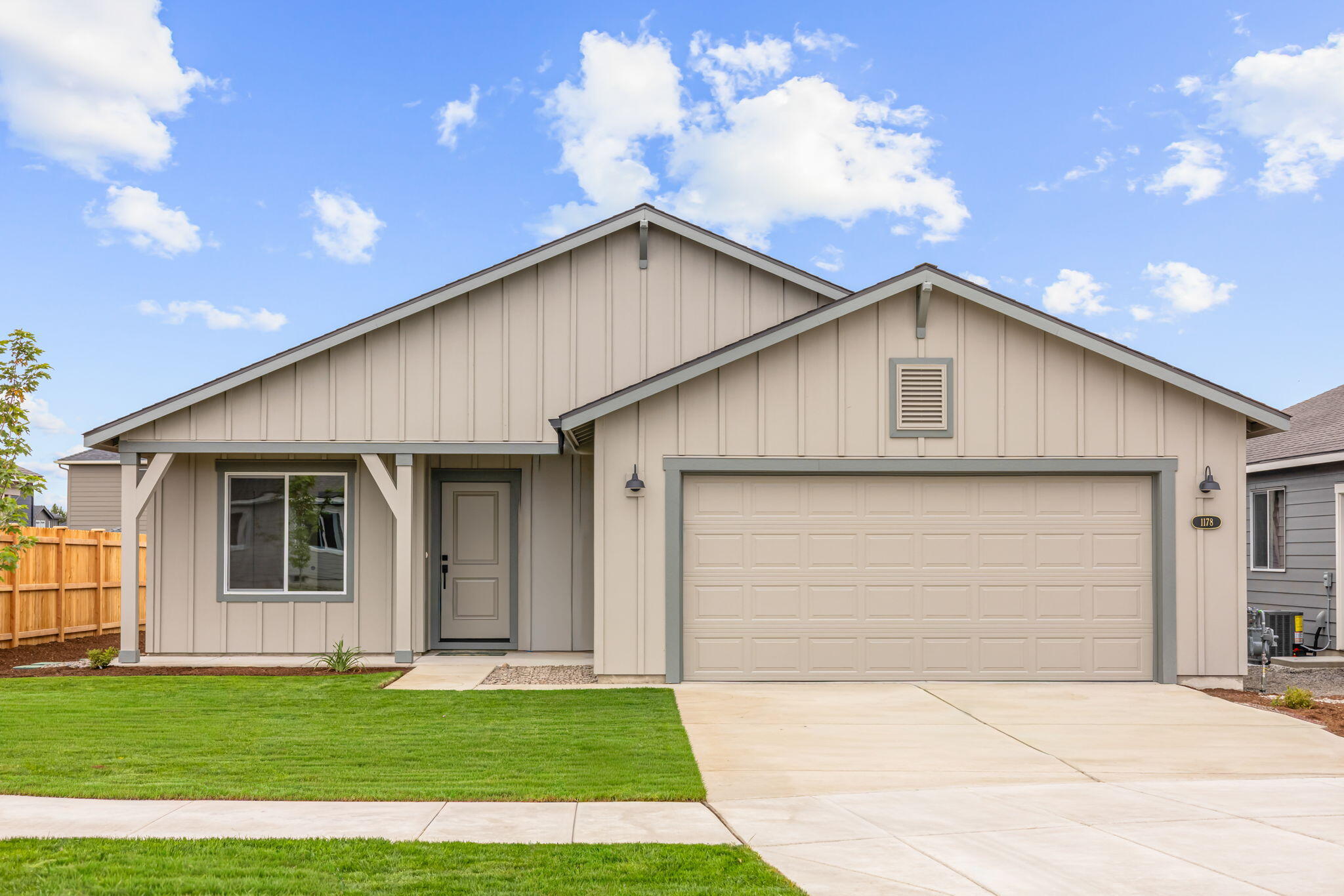 New, single-level, McKenzie floorplan in the sought-after Canyon Trails neighborhood.  This Home features an open-concept layout centered around a Great room with a gas, stone fireplace.  Enjoy a chef's kitchen with quartz countertops and large pantry too. The center quartz island is perfect for entertaining. Enjoy bedroom privacy set aways from the living space. Full landscaping & A/C included by award-winning MonteVista Homes. October completion. Ask about the builder $10K incentive or 4.99% Financing program.