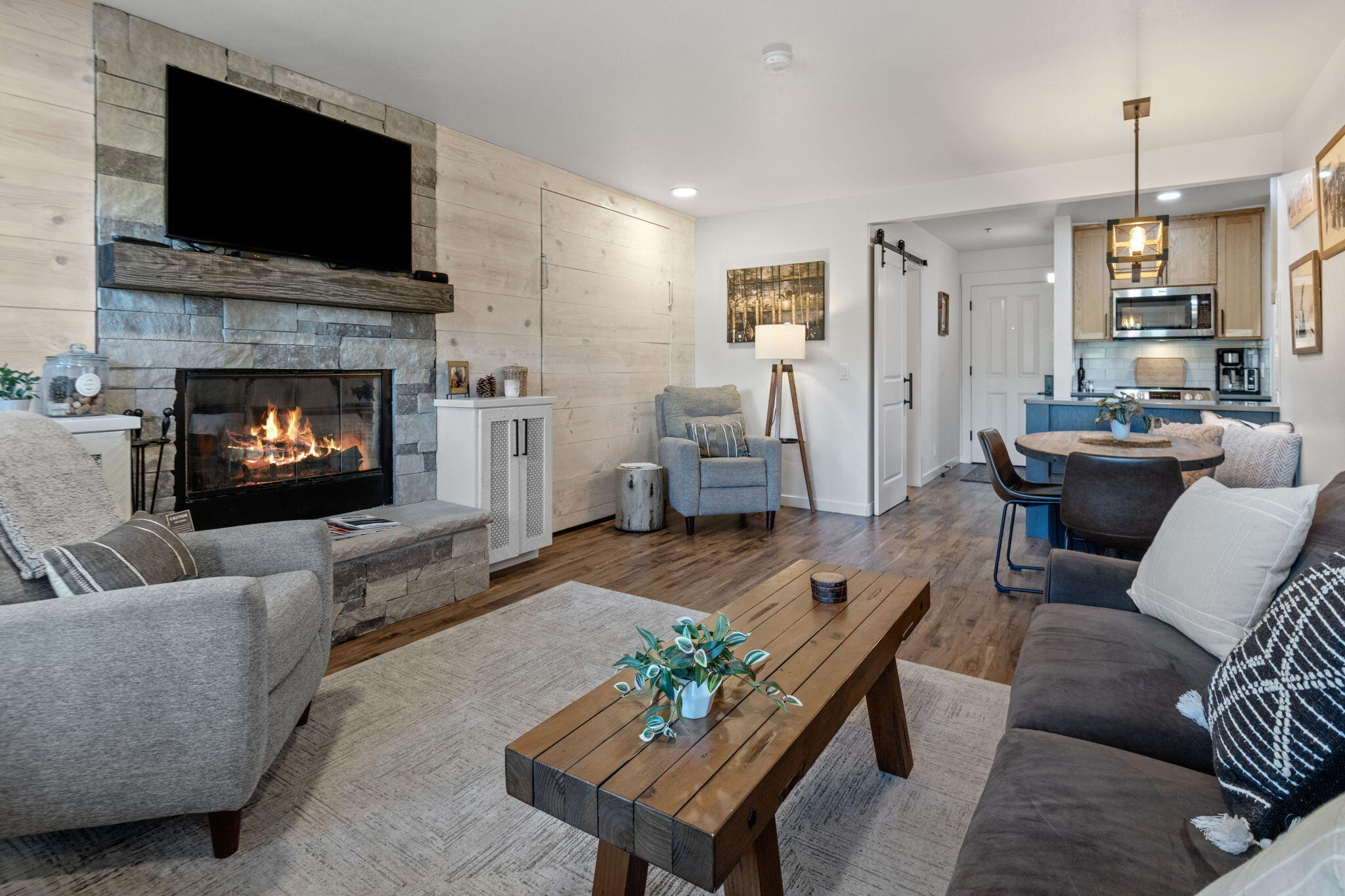 Welcome to your turnkey alpine retreat at the Inn of the 7th Mountain. Bend's premier resort destination just minutes from world-class skiing at Mt. Bachelor and a short drive to downtown Bend. This beautifully remodeled and fully furnished unit is an active STR with a strong rental history, offering a seamless investment opportunity or personal getaway. Step inside to find a thoughtfully updated interior with modern finishes, cozy furnishings, and all the comforts of home. The HOA covers everything: Water, sewer, heating, cooling, garbage, basic cable, WiFi, exterior maintenance, landscaping, 24-hour security. Whether you're sipping coffee on the patio with your furry friends or curling up in front of the fireplace after a day on the slopes, this space is designed for relaxation and connection. Whether you're chasing powder, paddling the river, or soaking in the high desert sun, this is your basecamp for Bend adventure. Don't miss your chance to own a slice of Central Oregon paradise
