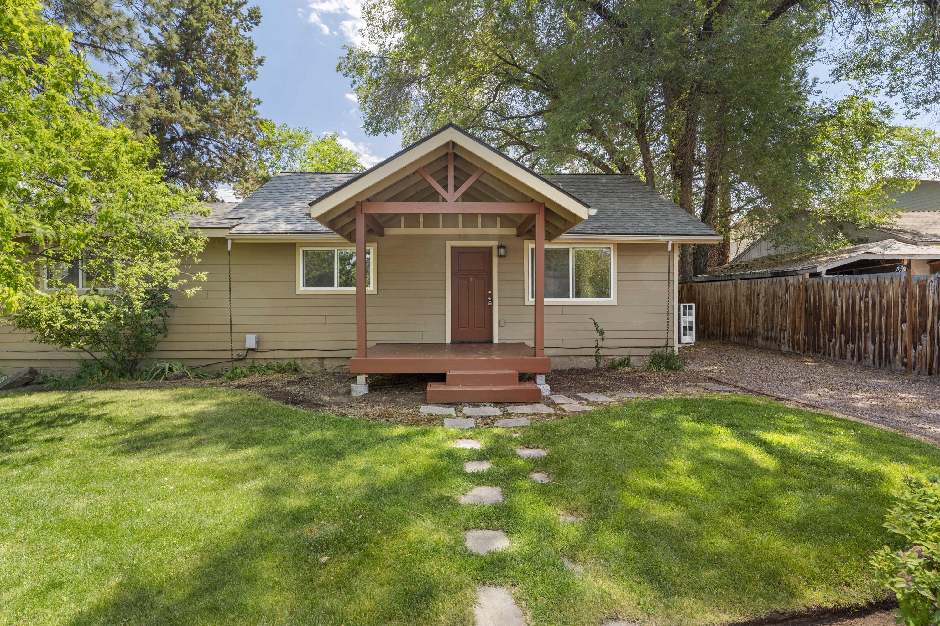 Prime Location!!! This single-story home boasts 1,248 sq ft, 3 bedrooms, and 1 full bath. In addition, there's a separate 1-bedroom, 1-bath ADU covering 480 sq. ft. The property is adorned with lush landscaping, a fully fenced backyard, an inviting patio, and mature trees. Conveniently situated near top-notch dining spots (including 10 Barrel, Sunriver Brewery, Brother John's, and El Sancho), close proximity to the Deschutes River and Drake Park and just minutes to downtown. This property not only offers comfortable living spaces with attractive outdoor amenities but also presents a solid investment opportunity with reliable rental income. The proximity to amenities and downtown adds significant appeal for both tenants and potential buyers.