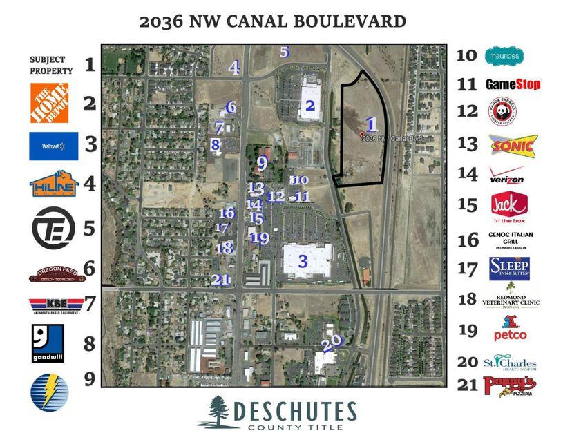 Excellent high profile, high visibility commercial development opportunity in the heart of the thriving & quickly expanding NW Redmond area! This whole property is flat & offers approximately 1,400ft of prime Hwy 97 frontage, great mtn views, 400ft from both Super Walmart & Home Depot, it has prime Hwy access a ¼ mile away using the Canal overpass on/off ramps, & only .38 miles to St Charles Hospital & the Larch/Hwy 97 exit. High visibility site great for lrg box stores, retail, medical, hotel, auto/RV sales, storage units, apartments, assisted living, gas station, bowling alley/fun center, & mixed-use developments. Centrally located to serve the whole region including, Bend, Prineville, Terrebonne, Madras, & Sisters. Traffic counts of over 23,000 AADT. Don't miss this awesome opportunity to take advantage of Central Oregon's booming economy, & bring your creative business ideas that can thrive for countless years to come! Adjoining listing available for a total of 10-15 acres.