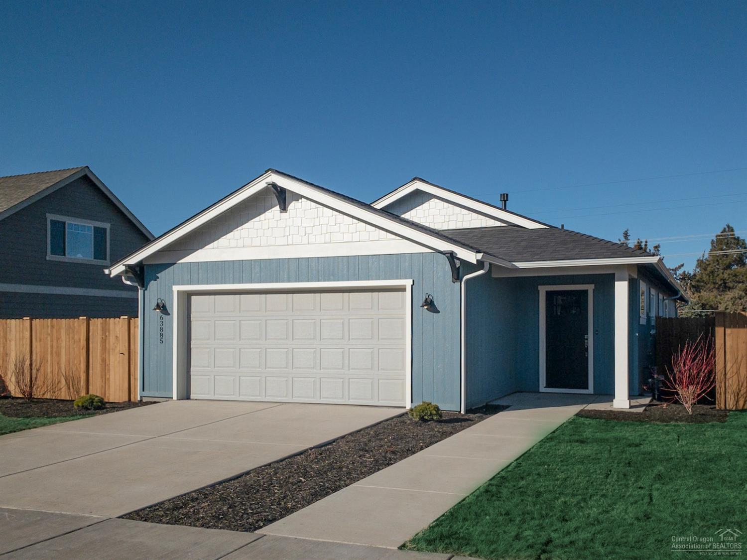 Single level home under construction by Palmer Homes, one of Bend's most established building companies. The vaulted great room with gas fireplace, bright kitchen and dining area make this house feel open and spacious. Luxury finishes like the 3cm Quartz counters, pantry, and kitchen island make this a chef's kitchen. The large garage has room for your vehicles and toys. Neighborhood PARK coming in 2020 by Bend Parks and Rec. Staffed model home Thurs-Sunday from 12:00 to 4:00. This home is Ready for move-in!