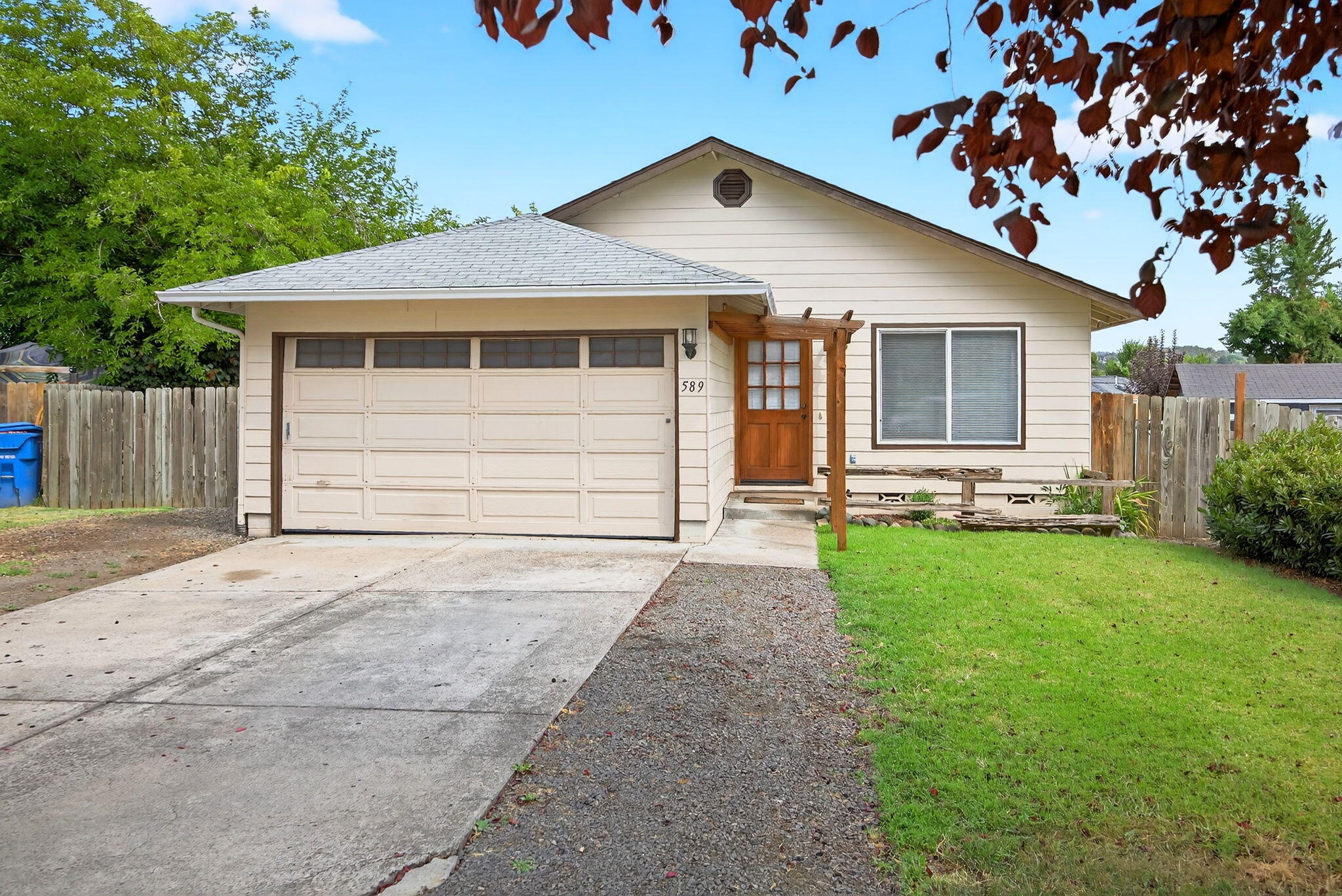 Welcome to this home in Eagle Point!  Cute 3-bedroom house with a nice backyard for outdoor living and enjoying your mornings on the deck.  Yard is fenced to have happy pets!  Located on a cul-de-sac in a peaceful neighborhood close to schools, shopping and all that our local community has to offer.  The kitchen is spacious and has a dining area looking out to your back yard.   HVAC system for the heat and AC.  All the appliances and the washer and dryer are included to make this move in ready!