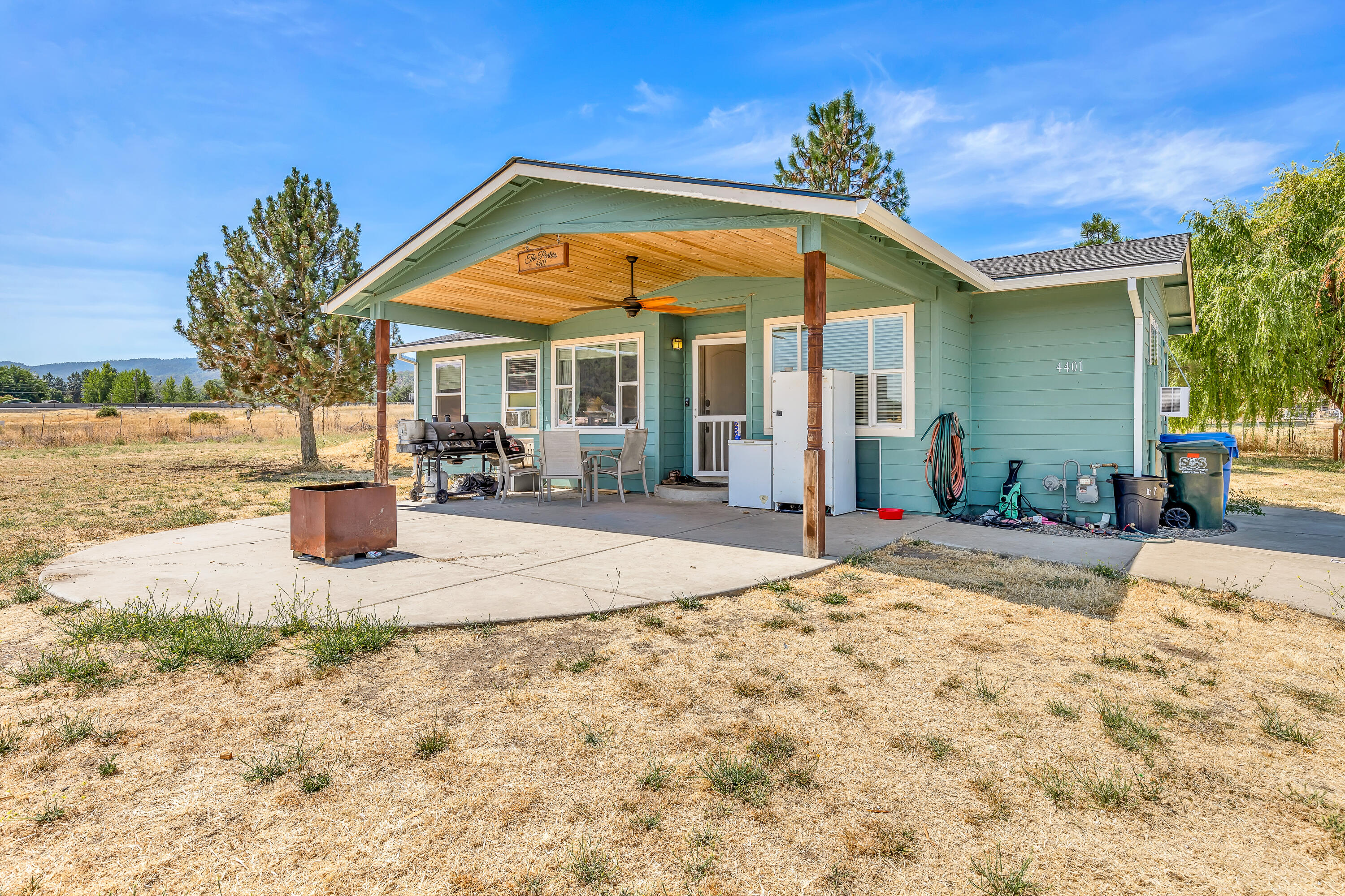 Looking for space to spread out, need RV parking, or want room for farm animals? Here it is! Sitting on 3.09 acres is this must-see, move-in ready, single-level, 3-bedroom 2-bathroom home that was completely renovated in 2015. Inside features a large kitchen island with granite countertops, 9ft ceilings, laminate floors, and a walk-in pantry. The covered porch makes for the perfect spot to enjoy a cup of coffee and take in the views of the Table Rocks and McLoughlin. Also located on the property is a seasonal creek that runs through the fenced and gated dry lot and a seasonal pond in a separate fenced pasture. There is a hay and animal shelter with feed boxes and a large poultry coop making it the ideal setup for animals. Schedule a showing today before it's too late!