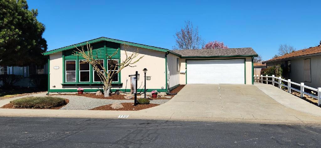 Discover the allure of The Meadows, a vibrant 55+ community in the heart of Central Point, where 555 Freeman Rd #115 awaits you. Embrace the tranquility of this newly rejuvenated home that sits on a spacious .12 acre owned lot. Recently refreshed with interior paint, flooring, and refurbished cabinetry. With an attached 2-car garage and low-maintenance landscaping, this home is sure to please. The Meadows has much to offer, including an expansive Clubhouse with cafeteria, sitting room, video/book library, well-equipped workout room, and inviting pool area. Explore nature on a mile of scenic hiking trails or gather with friends and family at the Community Center for larger celebrations. Enjoy the convenience of RV/Boat storage complete with wash bay and air/dump station. With a modest HOA fee of $135/mo. covering clubhouse, sewer, and garbage/recycling services, luxury living becomes effortlessly attainable. Owner carry terms available.