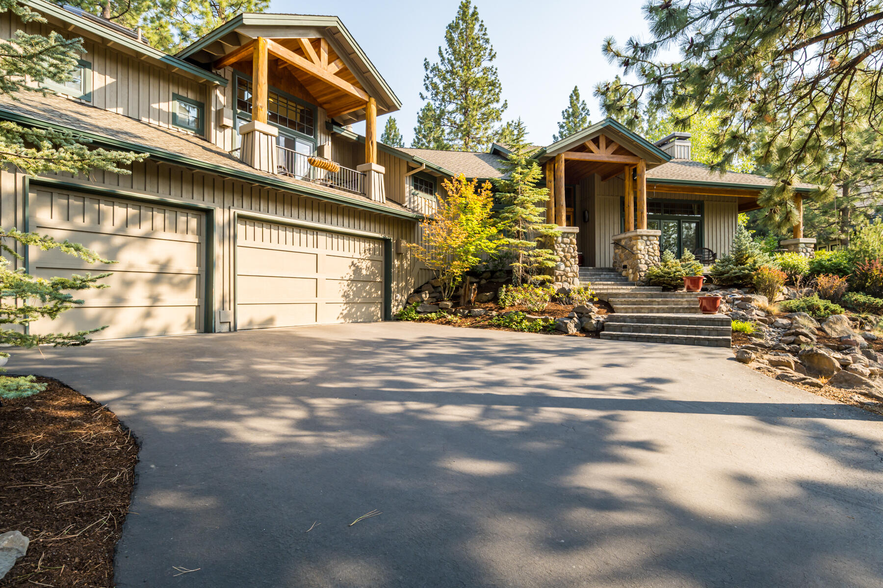 Breathtaking NW Lodge Style home with ADU in Awbrey Glen. Carefully and thoughtfully constructed home by Norman Building and Design with attention to detail at every turn. Spacious great room is light and bright and features a massive woodburning fireplace with stone and wood accents, soaring vaulted ceilings with exposed beams, and beautiful built-ins. Open island kitchen with granite countertops, distressed maple hardwood floors, natural cherry cabinetry, and stainless steel appliances is perfect for entertaining. Private master suite complete with secluded balcony, gas fireplace, and amazing master bath with tile shower, double vanity, jetted tub, large walk in, plus much more. Gorgeous and multifunctional guest house with 1 bedroom, 1 bath guest boasts a kitchenette, living area, and radiant heated floors. Amazing outdoor living area with paver patio and gas fireplace is sure to please. Outstanding NW Bend location. Call your broker for a private showing today.