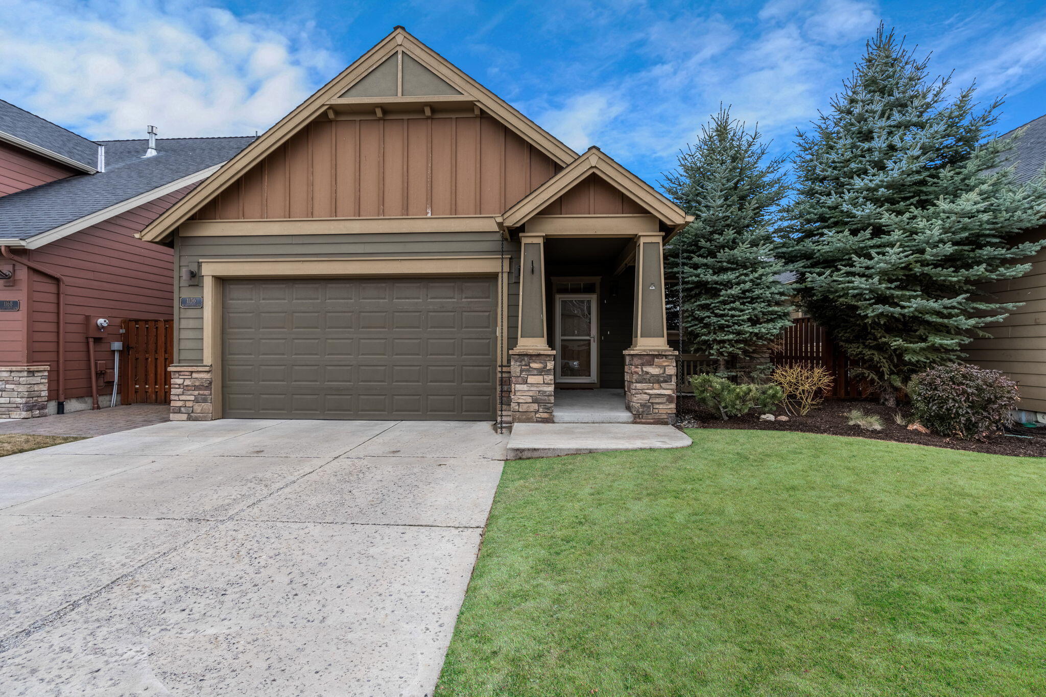 Check out this great single level Pahlisch home in Ochoco Pointe. This would be a fantastic home for someone who wants easy maintenance and all the amenities this neighborhood has to offer. Just down the road is  a park, basketball court, pool and endless paved walking trails. Close to Barnes Butte for hiking and biking. Homes was built in 2007 and has 3 bedroom and 2 baths. Open concept kitchen with tile counters, breakfast bar, gas appliances, hardwood floors, and large pantry. Living room has carpet, corner gas fireplace & slider to covered patio. Vaulted ceilings in primary bedroom w/walk in closet, on-suite bath with double sinks. Backyard has patio and grass with underground sprinklers. Home has a gas furnace & water heater and air conditioning. Washer/Dryer and all appliances included.