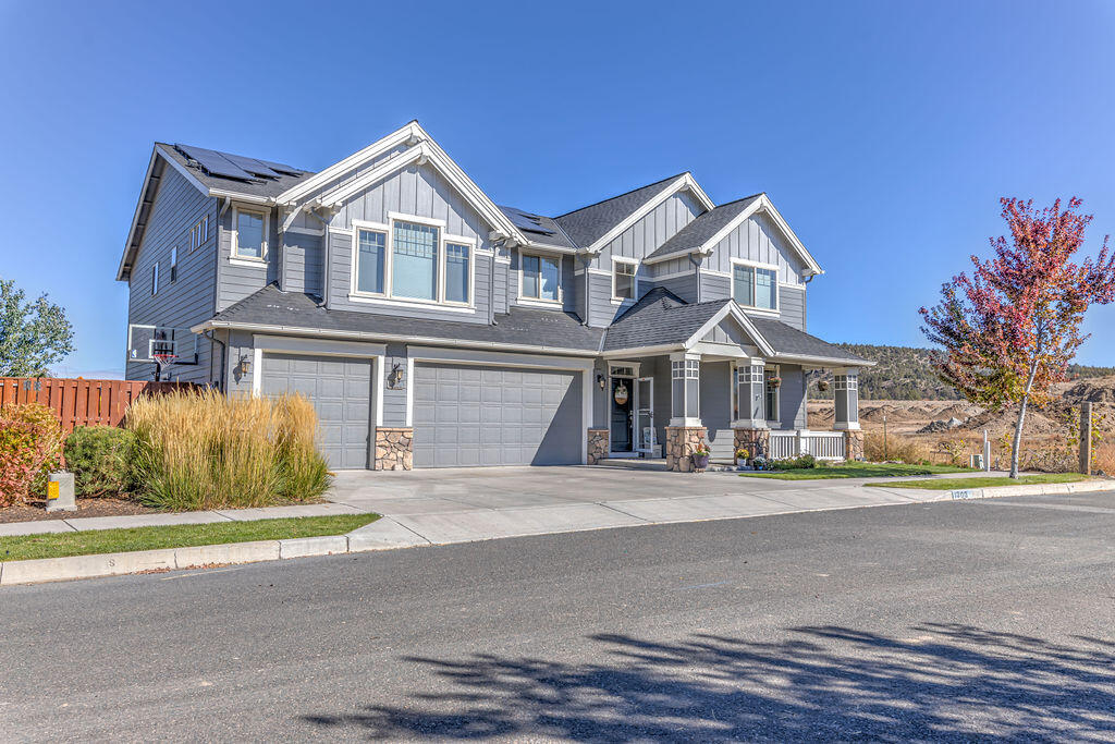 Job change out of state!  Sellers are so sad to see this home go, they absolutely love it. The largest floorplan available in Ochoco Pointe.  New neutral interior paint, dishwasher, play structure, and built-ins.  2007 Pahlisch home boasting 5 bedrooms 3.5 baths plus bonus room, formal living or dining, and an office!  There is a guest suite with full bathroom downstairs, the rest up.  Full gourmet kitchen with luxury finishes including a butlers pantry.  Lots of storage and nooks for all your needs. Centered gas fireplace in great room, forced air, AC.  Solar panels for low utilities, back yard has paver patio w/ hot tub. Side yard can fit small utility trailer.  HOA covers front landscaping maintenance and sprinklers, community pool and parks.
