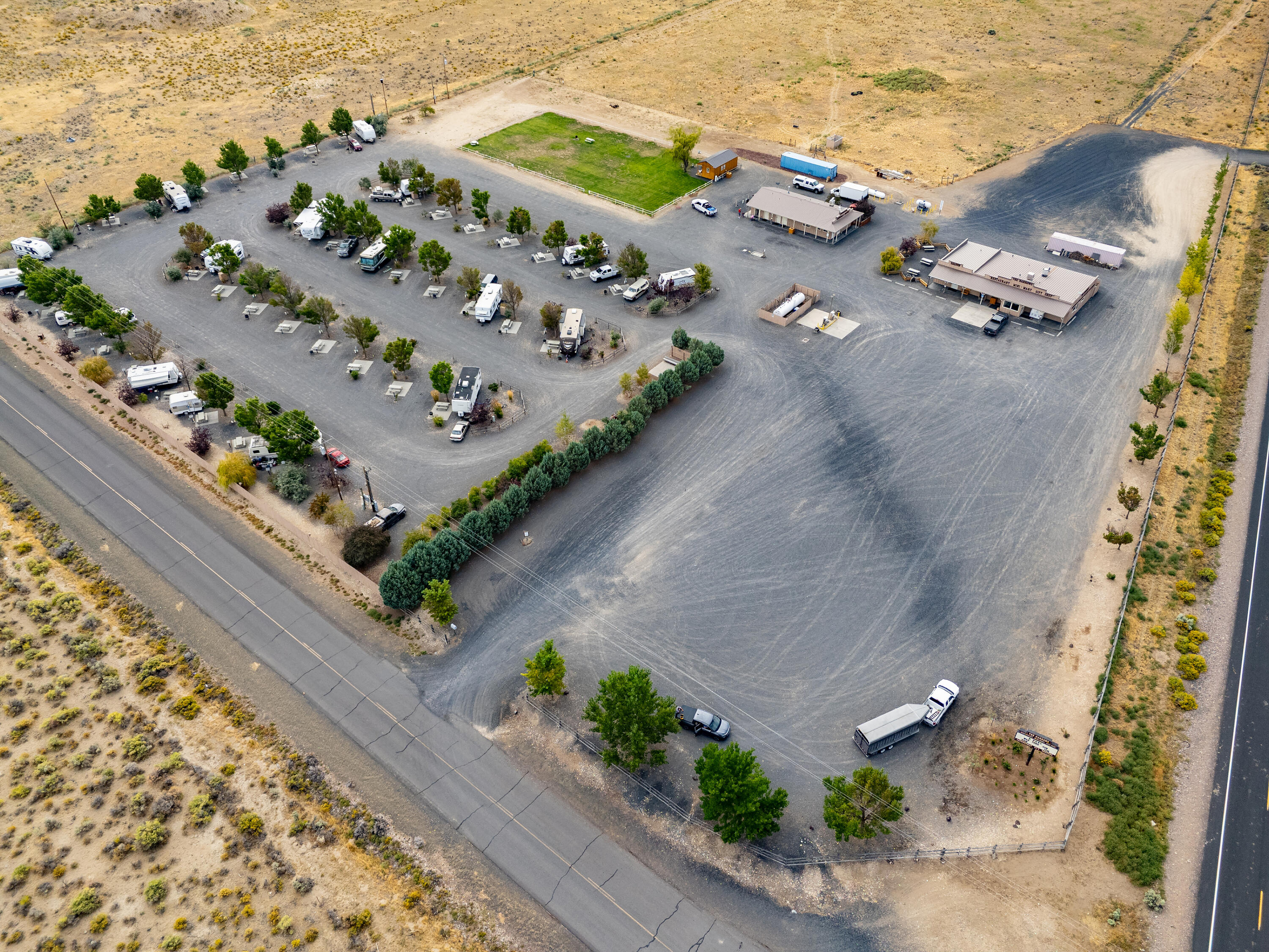 The Narrows RV and Jackalope Bar & Grill is a destination for tourists and locals alike due to its proximity to the famous Malheur National Wildlife Refuge, 25± minutes from Burns, Oregon. Additionally, the park serves as a gateway to the recreational haven of the Steens Mountains Wilderness. This 41-space RV park with a small store, café, bar, and gas station provides multiple income streams servicing the tourists of the refuge and local ranchers. The backdrop of one of southeast Oregon's most scenic areas, with a large concentration of wildlife. While most RV spots are rented to short-term tenants, the park has a handful of full-time residents who enjoy the park throughout the year. The park also has one small cabin, which is a consistent earner as well. With the clean and well-designed amenities of the park, while offering on-site services such as gas, food, essentials, and recreation, it is possible to compete with parks in Burns for more full-time residents.