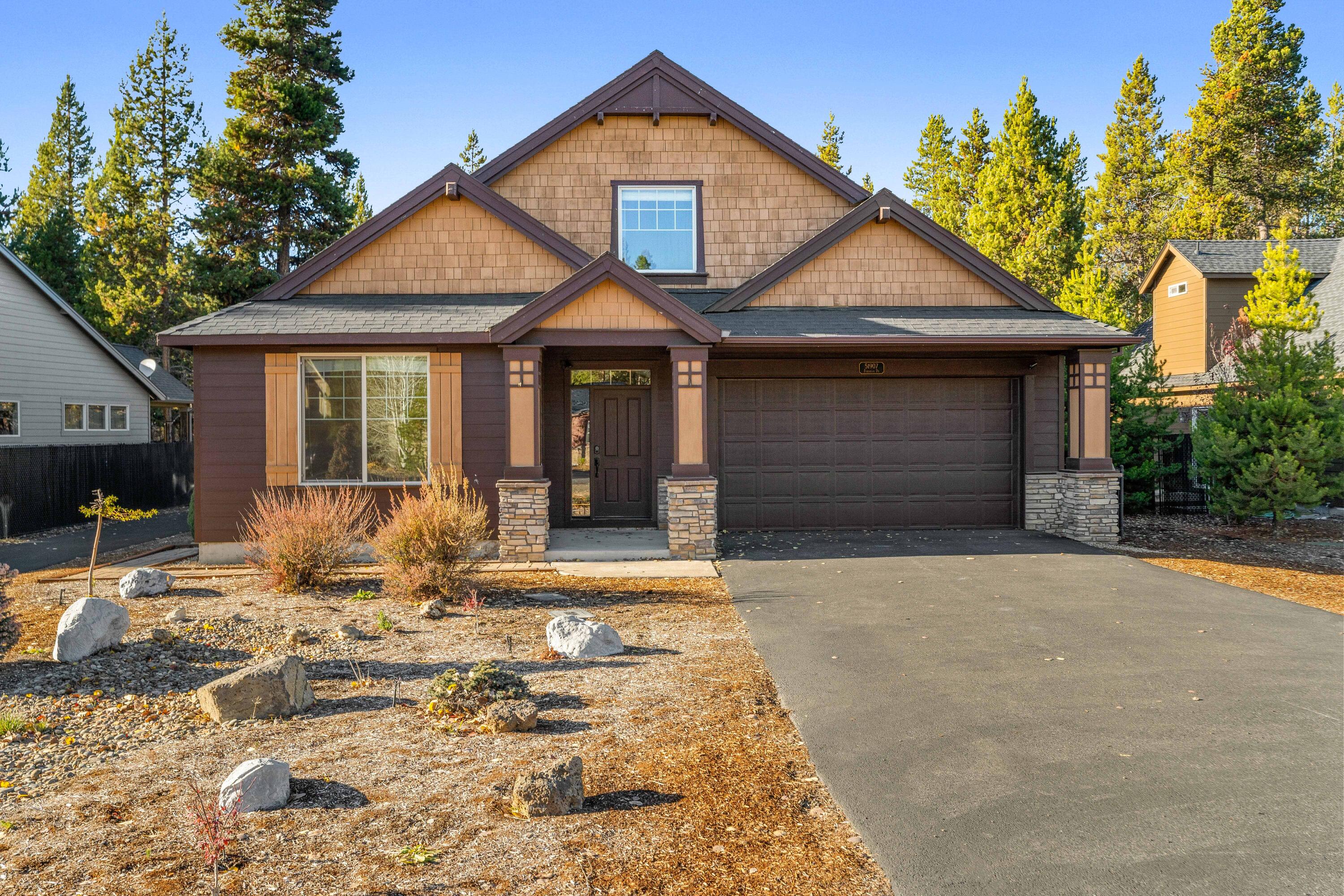 Welcome to 51907 Fordham Drive in the beautiful Cresent Creek neighborhood. This home has a wonderful floor plan with all 3 bedrooms and 2 bathroom on the main level and a large Bonus Room upstairs. Spacious Primary Bedroom and bathroom with dual vanities, soaking tub and shower. As well as a large walk-in closet. In the Living Room the star of the show is the rock enclosed, gas fireplace. Perfect to cozy up during the winter evenings. Dining Area is attached to the Kitchen which has lovely pine cabinets for ample storage. Upstairs find the Bonus Room that could be used for so many things, TV/ game room, office, workout area, hobby room, you name it! Backyard is fully fenced, with a patio and gazebo. Access to the backyard and patio from the Primary bedroom as well as from the Dining Area. Cresent Creek includes a private club house and gym. Access to trails and outdoor recreation. Close to everything in town, this location can't be beat!
