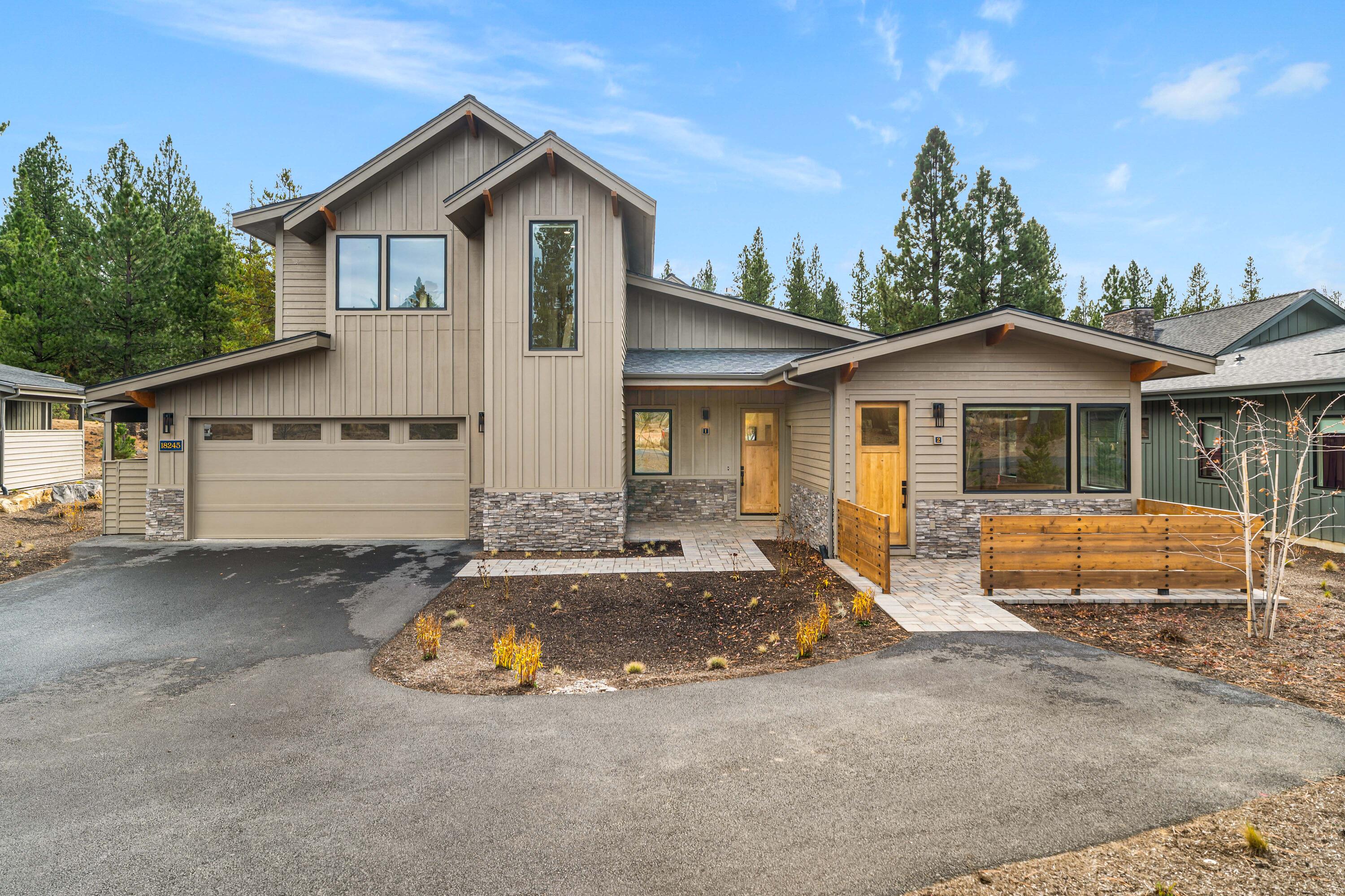 This is the final available NEW Forestbrook home, and we saved the best for last! Hurry to tour this stunning two level Aspen plan with water views. Time limited incentives valued over $100,000 include a special property mgmt incentive & Seller paid HOA dues through 12/31/27. Two main level ensuites, bonus/bunk room upstairs plus the studio. Partially furnished with designer selected furniture in main side of the home. Window coverings, appliances, gas fire pit hot tub ,built-in bunks included. This fabulous vacation home offers a unique opportunity to own in Caldera Springs, just 20 minutes from Bend and 30 minutes to world-class skiing at Mt. Bachelor. Designed for those seeking the benefits of both a vacation getaway and rental income property. Featuring an attached studio residence that can be occupied with or separately from the main home. Indulge in the Caldera Springs lifestyle that includes pools, parks, Lake House dining,Forest House, lakes, golf. Taxes not fully assessed.