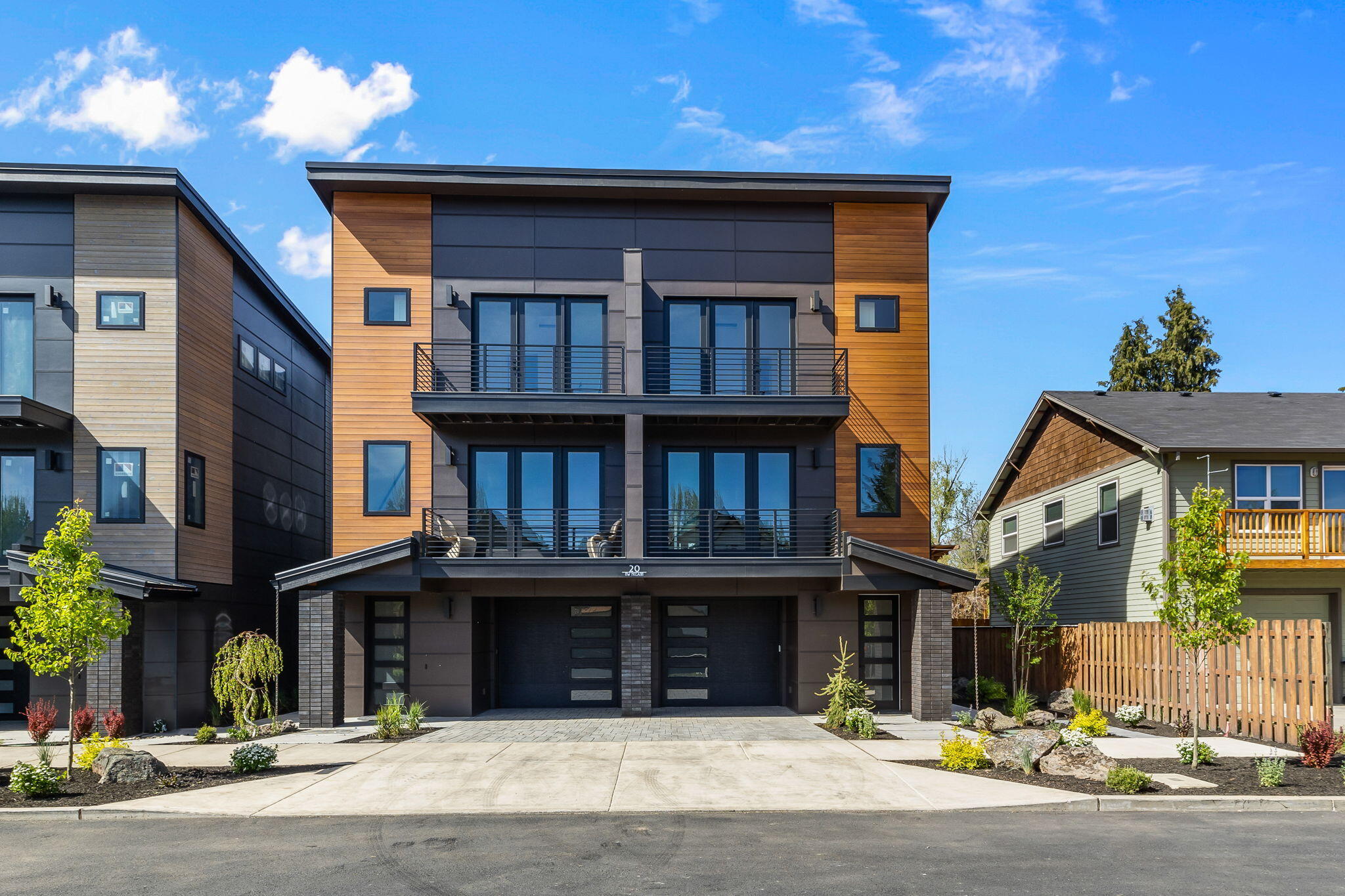 These architectural gems showcase luxury at every turn. The heart of each home is an open-plan living space, where every detail from the dream kitchen — equipped with a full-length island, pristine quartz countertops, high-end stainless steel appliances and spacious walk in pantry— has been carefully selected to cater to the culinary enthusiast, to the beautifully engineered hardwood flooring and gorgeous picture windows. Two generously proportioned en-suite bedrooms with sizable walk-in closets, ensuring a haven of comfort and luxury. Convenience meets style with spacious two-car garages, offering ample storage and the modern necessity of 220V plugs for electric vehicle (EV) charging hook-up and solar ready. The allure of outdoor living is undeniable, with easy public access to the river just one block away and perfectly positioned near Downtown, the Box Factory and the vibrant Galveston corridor.