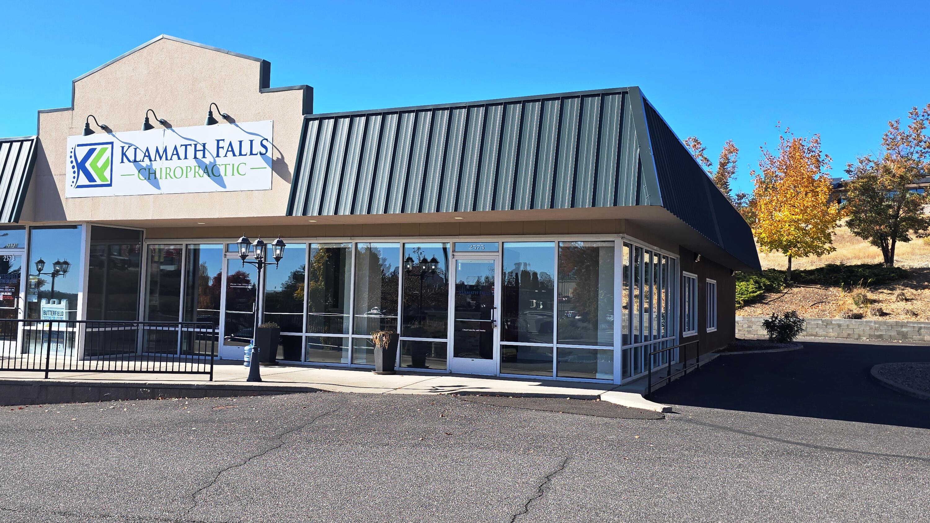 High visibility space available in an excellent commercial area. Located on the main street used to access the hospital and college. Space is in the same building as a dental office and a drug testing company. Space was last occupied by a chiropractor and has been previously occupied by a coffee company and has the possibility of a drive-up window. The space currently has 8 individual offices, a reception/waiting are, two ADA restrooms and also a utility room/laundry. The area is home to a major portion of Klamath County's medical service providers. Lease is NNN and this space will be 25% of allocated costs in addition to the base rent of $3,330.