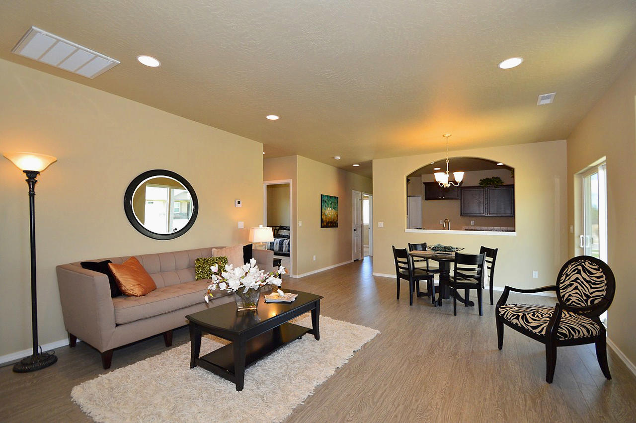 Welcome to Arena Acres! Hayden Homes newest Bend Community known for it's private and quaint feeling while providing the convenience of being so close to the  Old Mill. The Canyon floorplan makes every bit the 1,201 sq. ft. count, offering great comfort in a modestly sized single-level home.  The spacious living room adjoins the dining room, and the efficiently-planned kitchen with ample counter space and storage. The master suite features a dual vanity bathroom, walk in shower & a generous closet.  Two additional bedrooms with one featuring den doors for using as a flex space. It's no surprise this beautiful home is as popular as ever!
