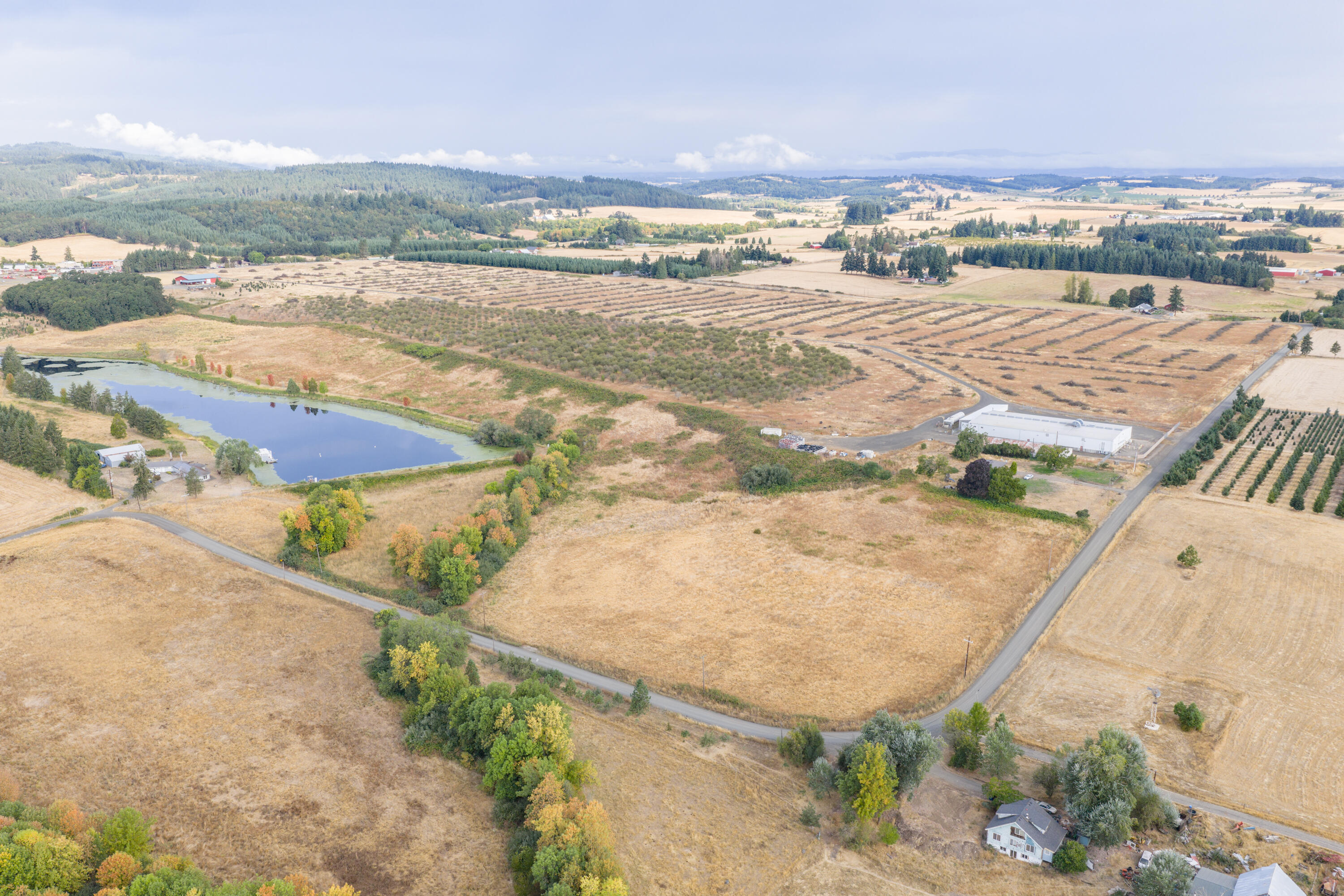 Rare opportunity with 150 acres near Dallas, minutes from Hwy 22. Includes 136± tillable acres of productive soils, a 2,000± sq. ft. home, and a 24,000± sq. ft. processing facility with 3-phase power, compressed air, liquid nitrogen ports, drainage, offices, and truck bays. Endless potential for farming, agribusiness, or value-added processing in a prime Willamette Valley location.  The replacement cost of the facility is more than the asking price of the entire property.