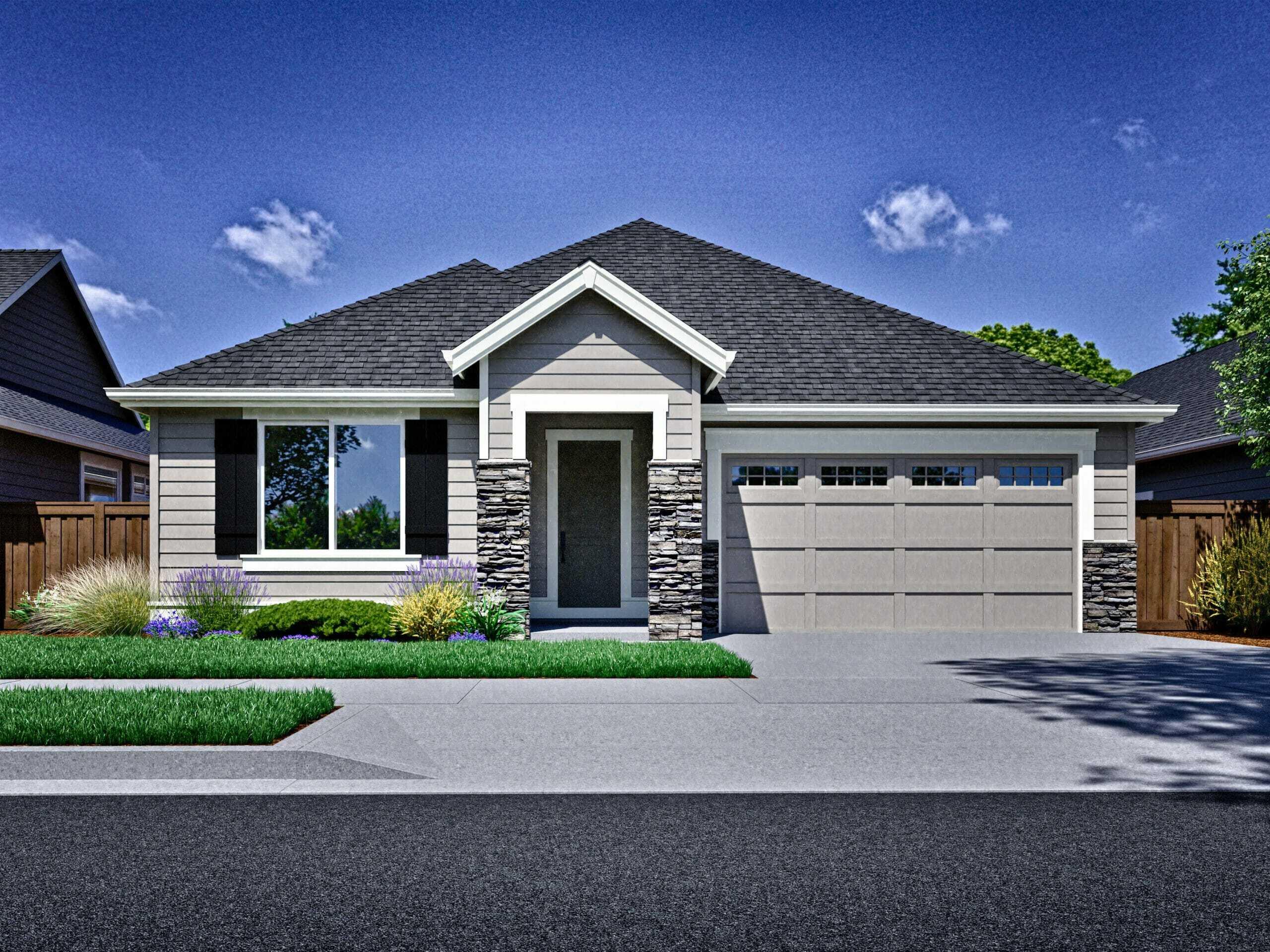 Wonderful large corner lot with single level home.   Located on Bend's prestigious northwest side with beautiful easterly views offering a front row seat to view the fireworks off Pilot Butte. Those living here are in close proximity to the Bend Park and Recreation District river trail, shopping, Sawyer Park, and have quick access to the rest of town. 

Homes in this community are crafted with integrity and quality in mind. They include high-end features like 8 foot doors on the main level, custom built-in cabinetry, and smart home integrations.

This homes quality & finishes will be the envy of family & friends.  2,149 SF with large vaulted great room will delight all the senses with the natural light in it's beautiful chef's kitchen,  Relax in the Gracious primary suite with large walk-in closet, tile walk-in shower, dual vanity and soaking tub. Photos are of similar home.

Model home is located at 3019 NW Hidden Ridge Dr., and is open Friday through Tuesday Noon to 5:00.