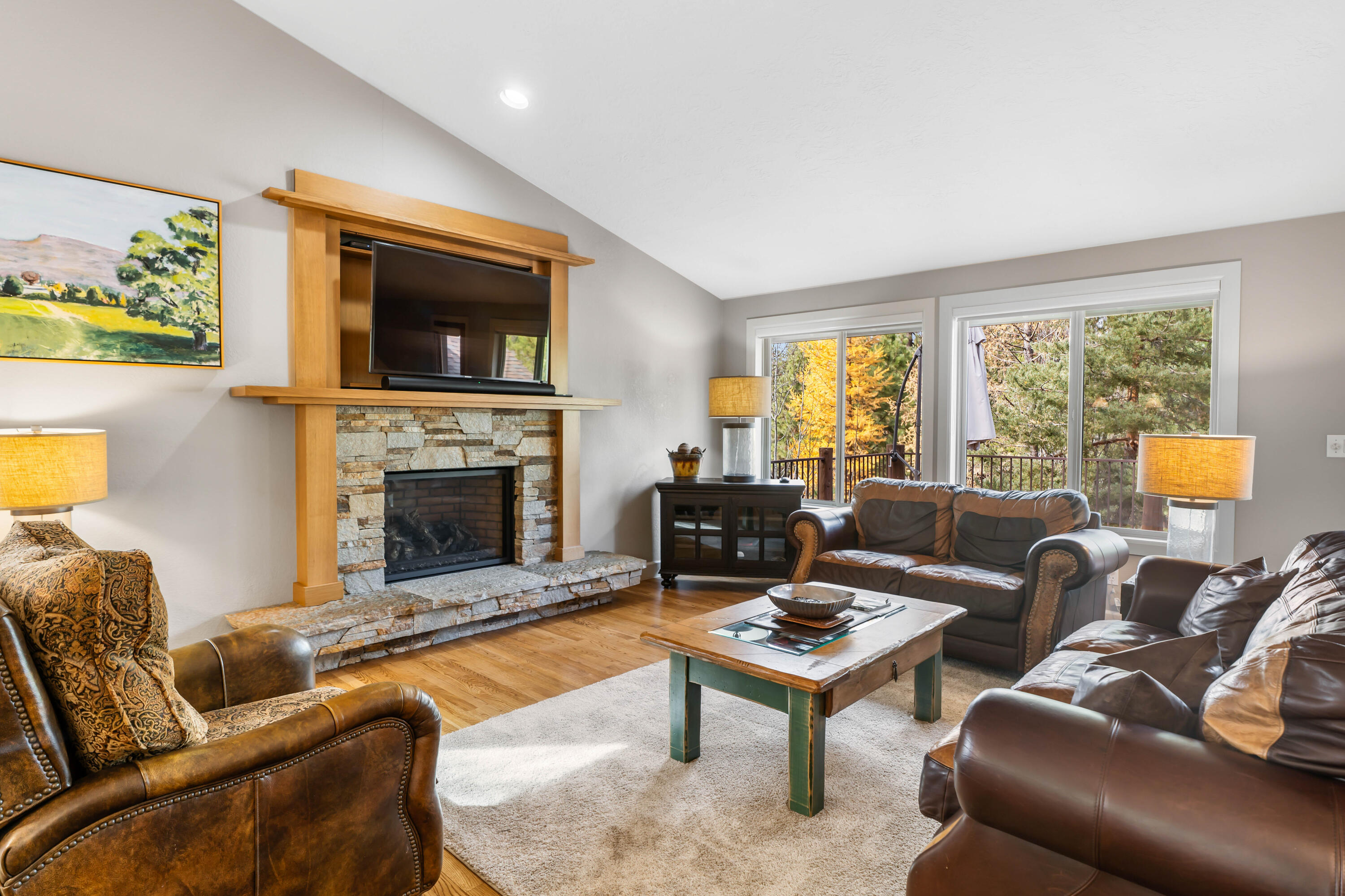 Get away to—or get together at—your new Sunriver basecamp. 6 Foursome Lane is tucked away on a quiet cul-de-sac in the North end of Sunriver. This reverse-living home is in excellent condition and sold fully furnished. Upstairs features a vaulted great room, open kitchen, primary suite, bonus/entertainment room, powder bath, and two decks facing east and west for sunrise coffee or sunset views. Downstairs offers two ensuite bedrooms, a bunk room with adjacent bath, laundry room, hot tub, and enclosed dog run. The large three-car garage with one lock-off bay provides plenty of space for all your gear for four seasons of fun. Managed by Sunriver Resort, this home has strong, sustainable rental income. Whether full-time, investment, or vacation, this is your Sunriver adventure. See it today, Enjoy it Forever.
