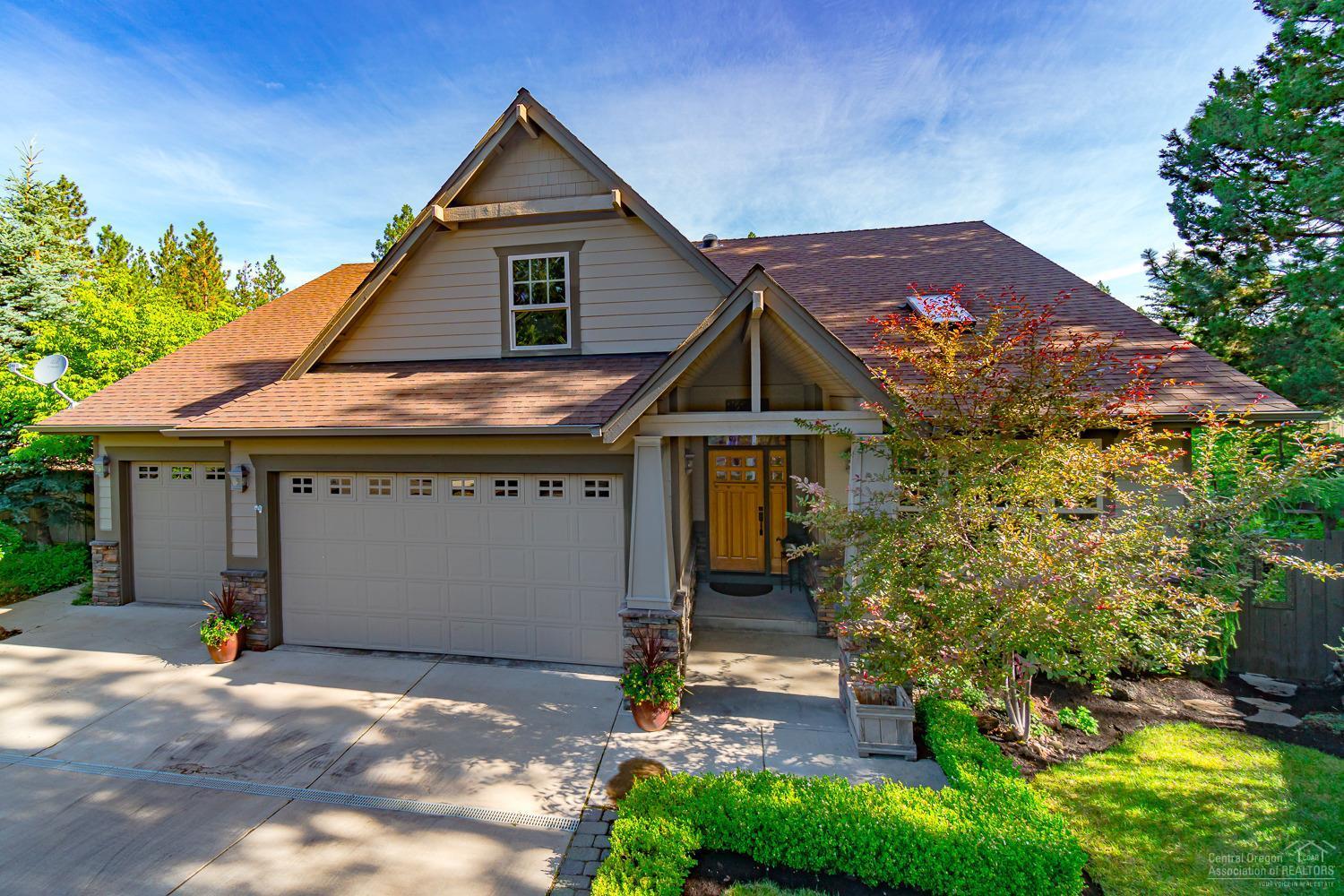 Single level living at its finest and a truly magical home located in the lovely neighborhood of RiverRim. With one of the most spectacular gardens in Bend, this beautiful property boasts a welcoming & open floor plan, vaulted ceilings, wonderful flow between kitchen, dining & living area, natural wood built-in's, 3 car garage, his & hers closets, storage galore and the list goes on. The breathtaking backyard has been lovingly designed and meticulously landscaped by a master gardener. Some of the amazing features it includes are many mature fruit producing trees, attached potters shed, Koi pond & water feature, massive garden & huge Pergola with wood decking for year-round outdoor entertaining. The fabulous corner lot not only adjoins Wildflower Park on the entire east side, but also includes a natural terrain privately owned area at the back! River Rim offers 40 acres of open space,including Wildflower Park, a 20 acre meadow with trails, and direct river access. It's simply Perfect!