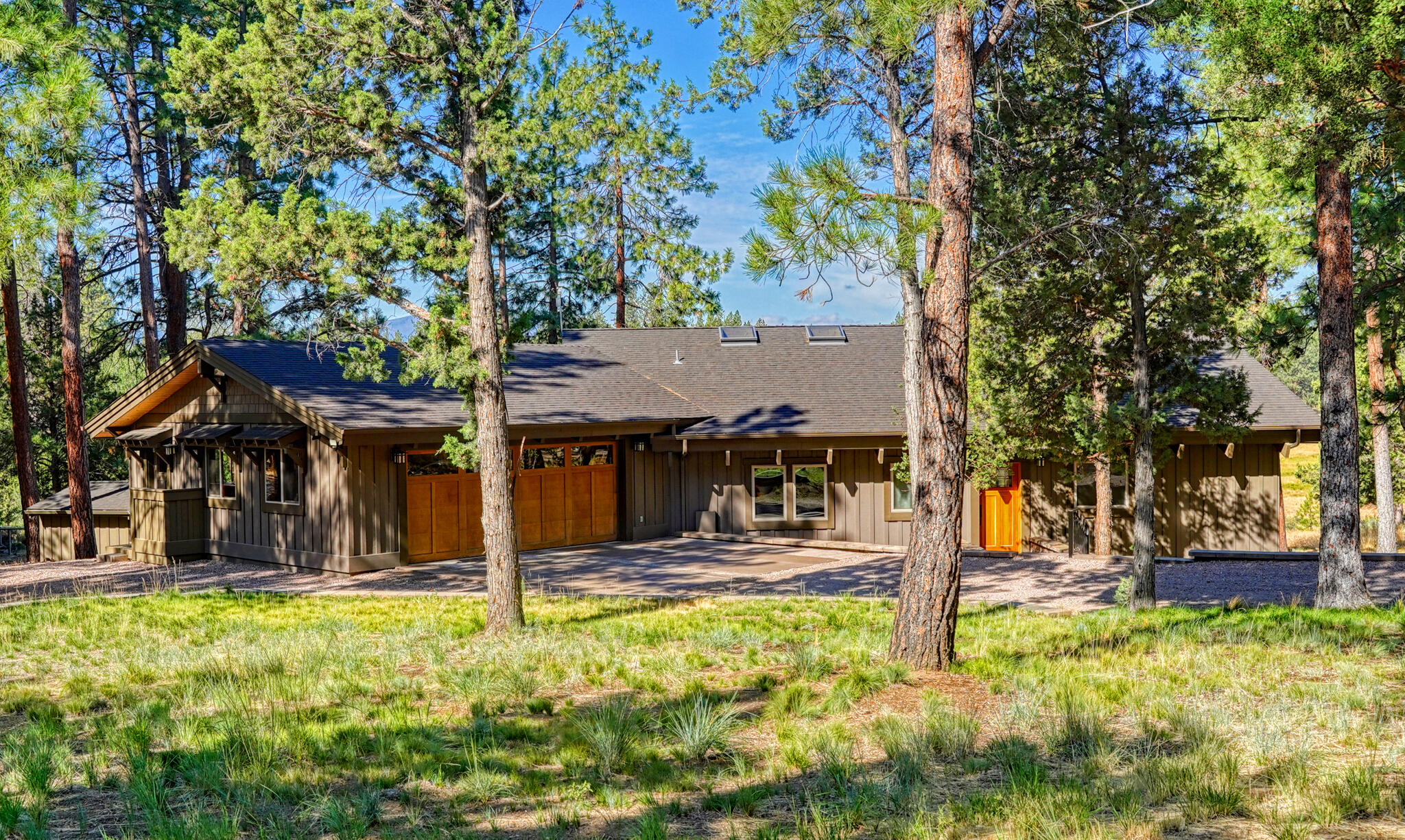 Welcome to your new home in Indian Ford Ranch! Private meadow setting backs to Indian Ford Meadow Preserve with mountain and seasonal creek views. Complete professional renovation in 2015; original structure was removed down to the studs including electric, plumbing, HVAC, insulation, roof and windows. All exterior walls are 8 inch, upgraded roof insulation at construction, attached new 728 sq.ft. garage in 2017. Architect designed home with unique original features such as planked open beam ceilings. Solid Hemlock doors & trim throughout and wood staircase. Quartz countertops, window seat, five large skylights, honeycomb insulated blackout shades throughout. Upstairs is a loft open to the great room with sky bridge to third bedroom, presently used as an office (it does have a closet). Heat pump installed 2022. Fireplace Xtrordinair with handmade tile. Fully enclosed 168 sq.ft. storage basement, concrete floor, six feet in height. Mudroom with countertop and wall of built-in cabinets.