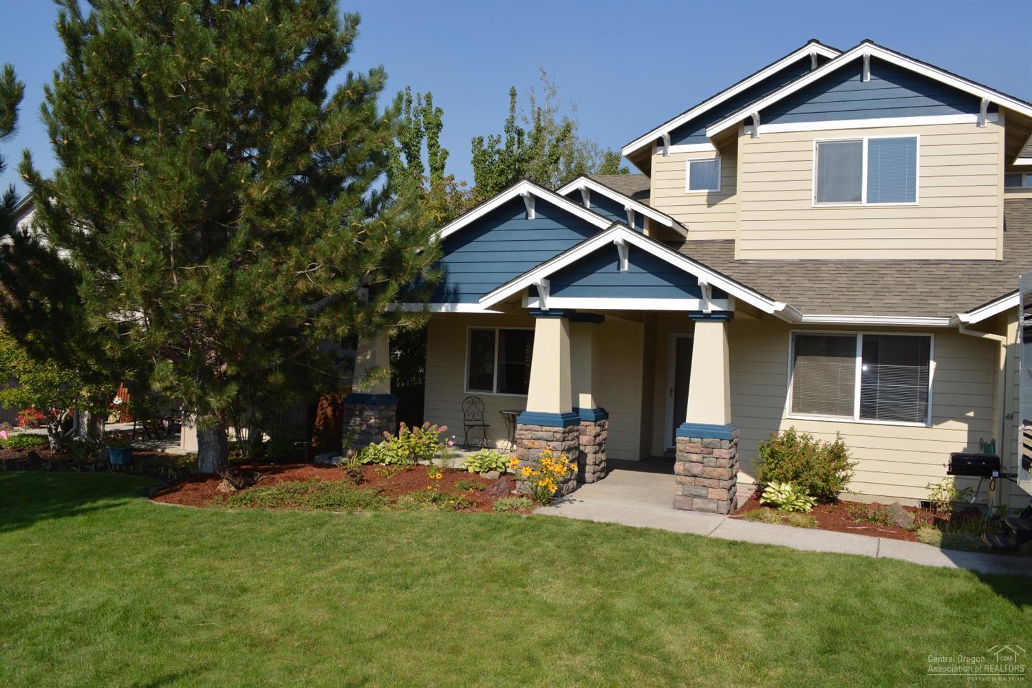 Mountain & City views, Elkhorn neighborhood, this stunning 4 bed 3 bath home backs to the canal & COI property. The back gate opens to the canal & an easy walk to the Deschutes River Trail. Backyard has wonderful landscaping, raspberry, strawberry bushes, terraced deck, a great place to take in the view. The home is well appointed, downstairs office/bedroom, full bath, upstairs sweet master w/vaulted ceiling, 2 bedrooms & another full bath. The garage is double tandem w/plenty of room for everything!