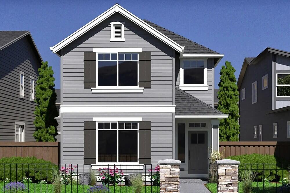 Easton Phase 3 - homsite #210 - UNDER CONSTRUCTION - Discover the Conifer floor plan on Lot 210—a stunning 2,088 sq. ft. two-level home with a versatile loft, set for April/May 2026 completion. This thoughtfully designed residence features quartz countertops, durable wood-composition flooring, tile backsplash in the kitchen and baths, a gas fireplace, pantry, tankless water heater, and air conditioning. Premium upgrades include wood shelving throughout, laundry room cabinetry, a Blanco Precise Silgranite kitchen sink, and transitional stair rail. Located in Southeast Bend's master-planned Easton community, you'll enjoy a vibrant blend of residential and recreational spaces designed for a connected lifestyle. Photos are of a similar model; finishes and renderings may vary.