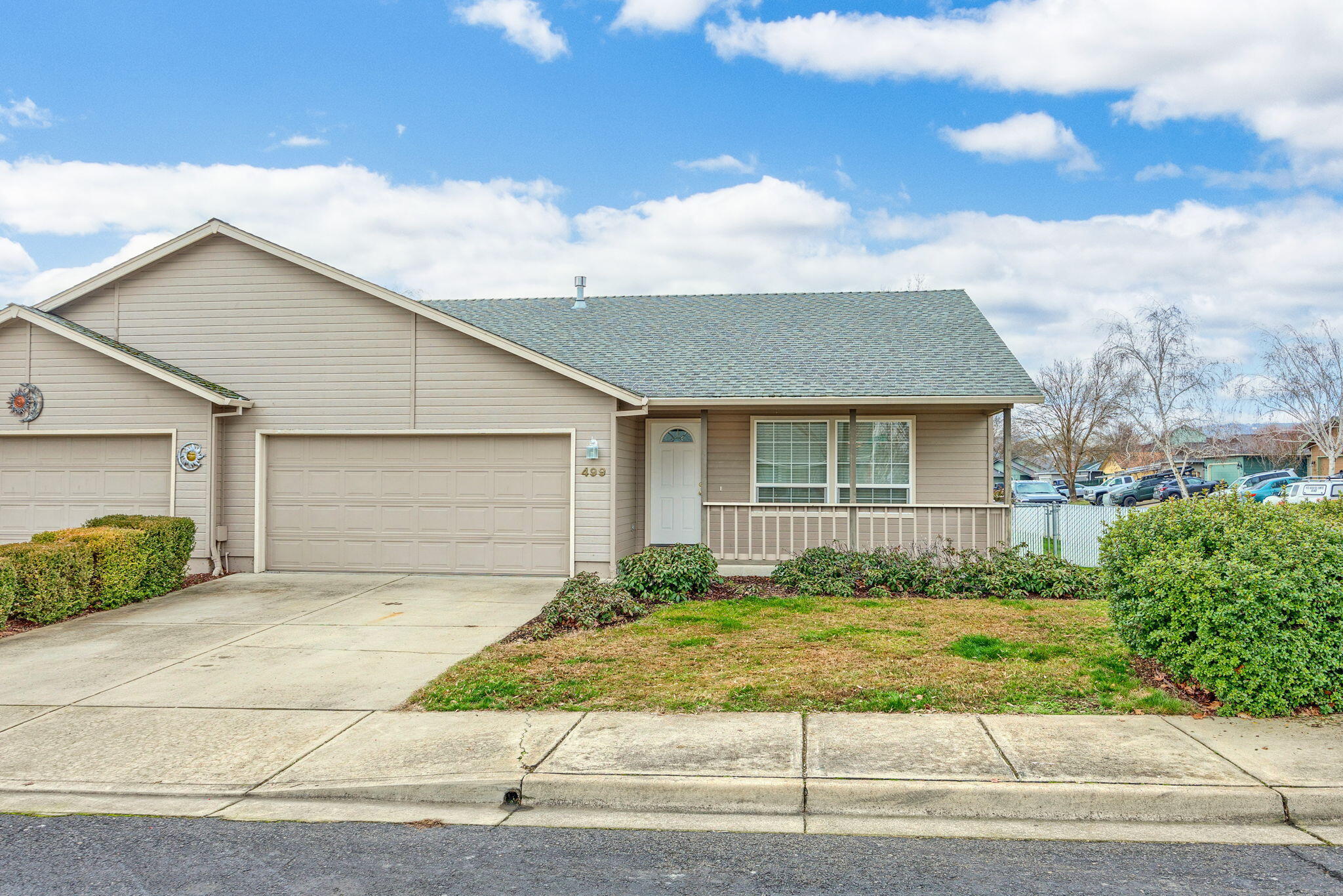 Wonderful single level home, located in a beautiful Eagle Point neighborhood. Close to schools, parks, shopping, golf course, and just a short drive to Medford, this cute home gives you the tranquility of small town living with the conveniences of being close to a bigger city. Featuring 2 bedrooms, 2 full bathrooms, a bright kitchen with lots of cupboard space and pantry,vaulted ceilings, and a fully fenced, low maintenance backyard with covered patio. The beautiful condition of this home really shows pride of ownership. Move in ready!